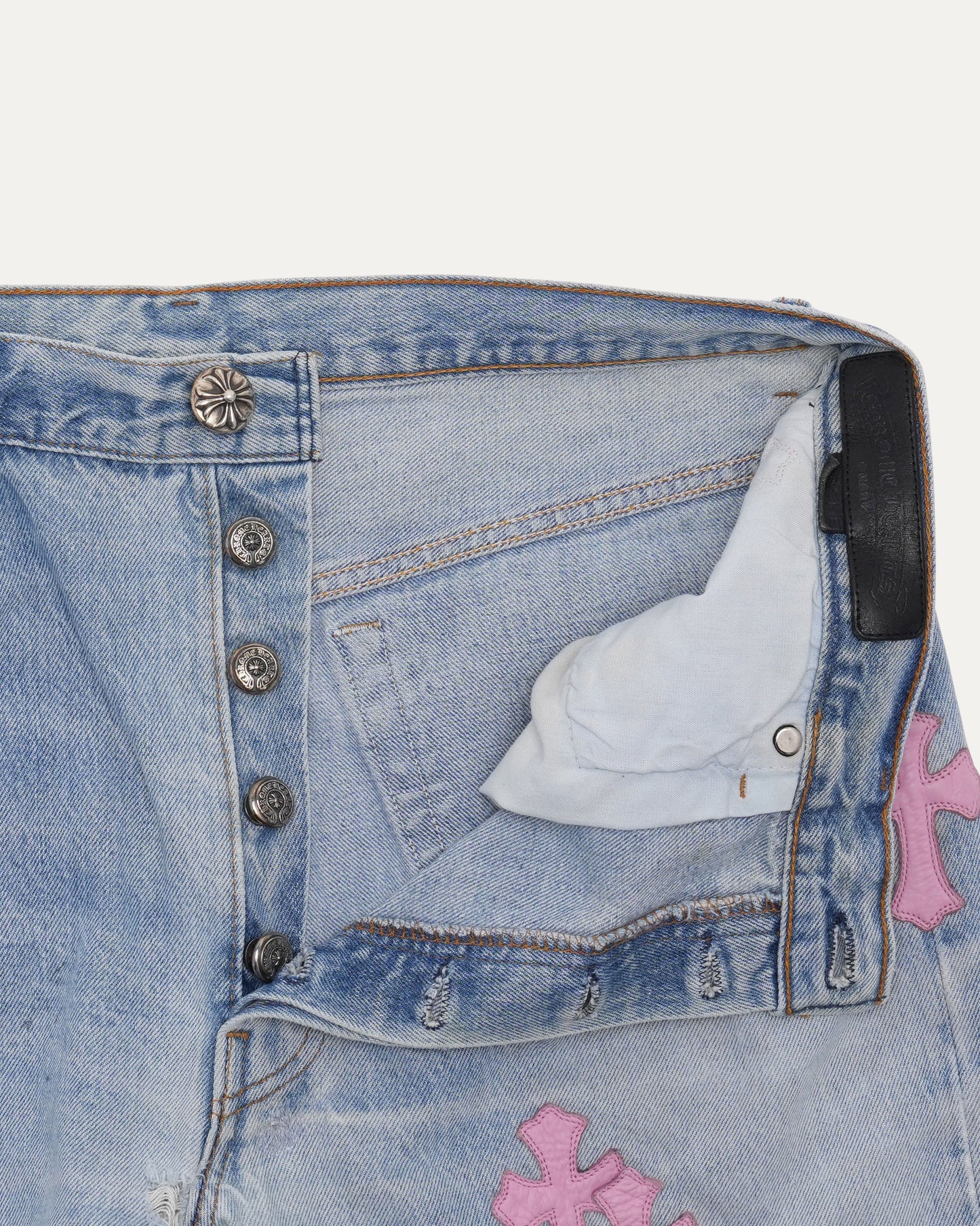 Levi's 501 Heart Embellished Cross Patch Jeans