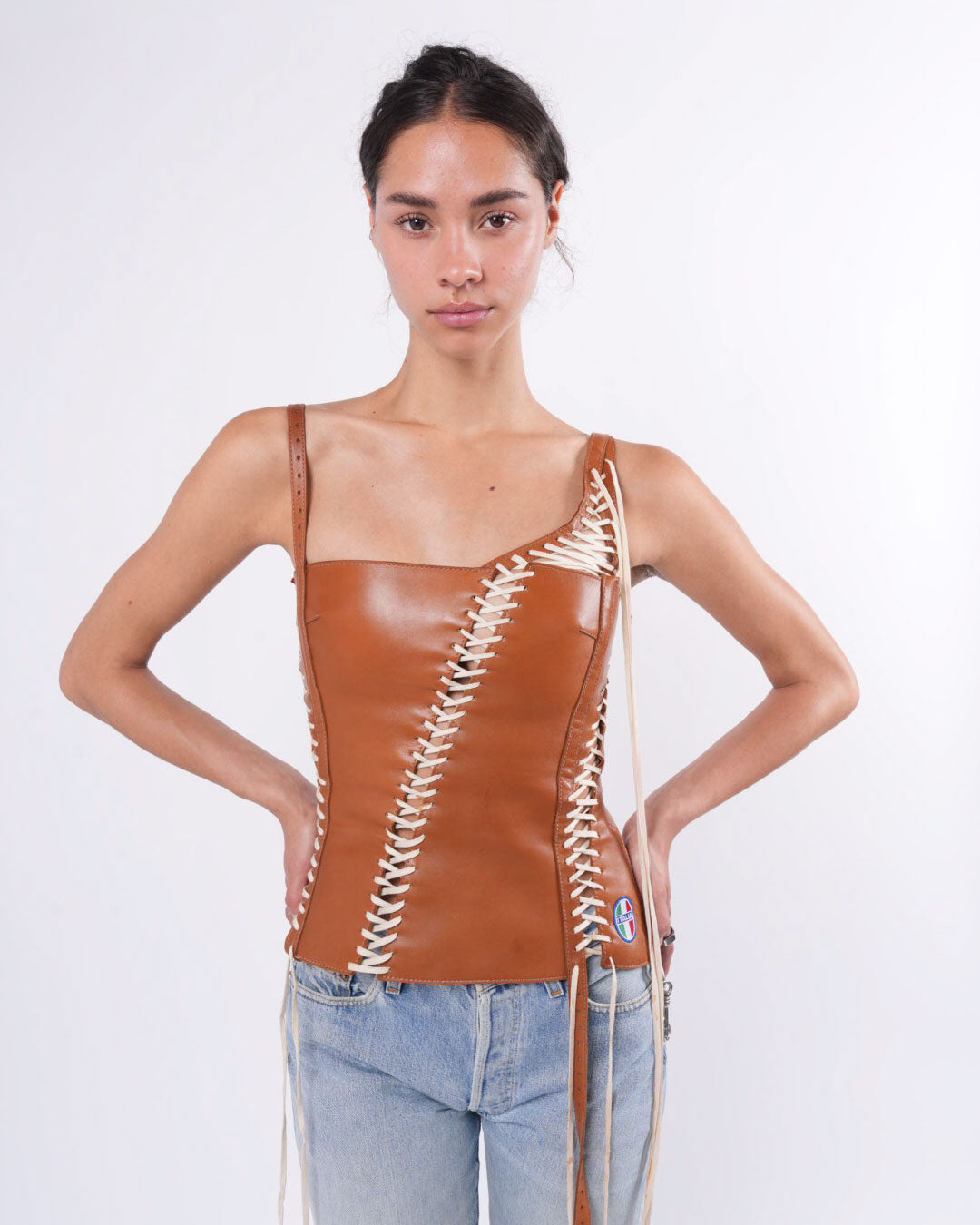 SS 2003 Tobacco Leather Corset
