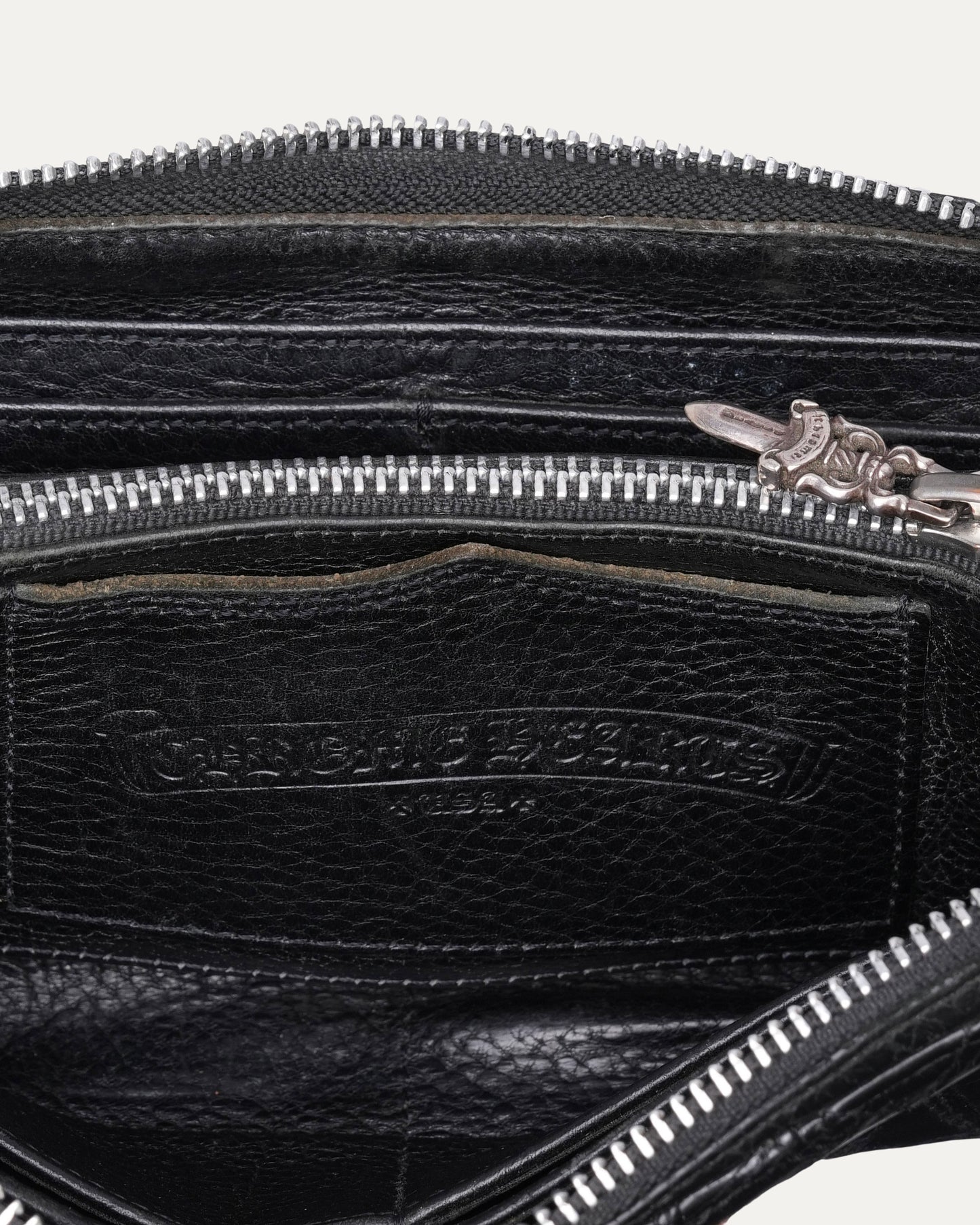 Quilted Cross Patch Long Zip Wallet