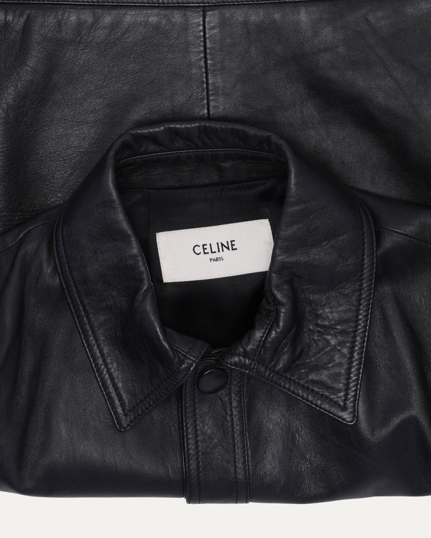 Snap Front Leather Trucker Jacket