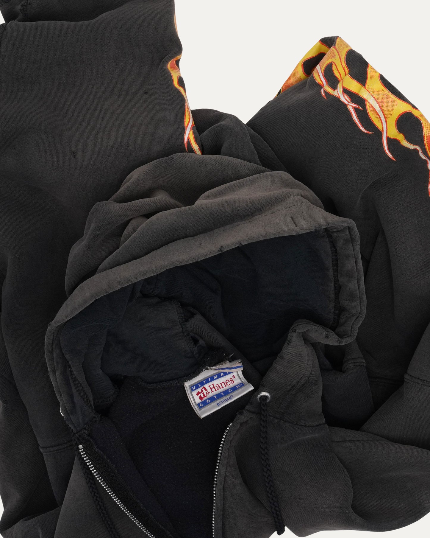 Flame Sleeve Zip Up Hoodie