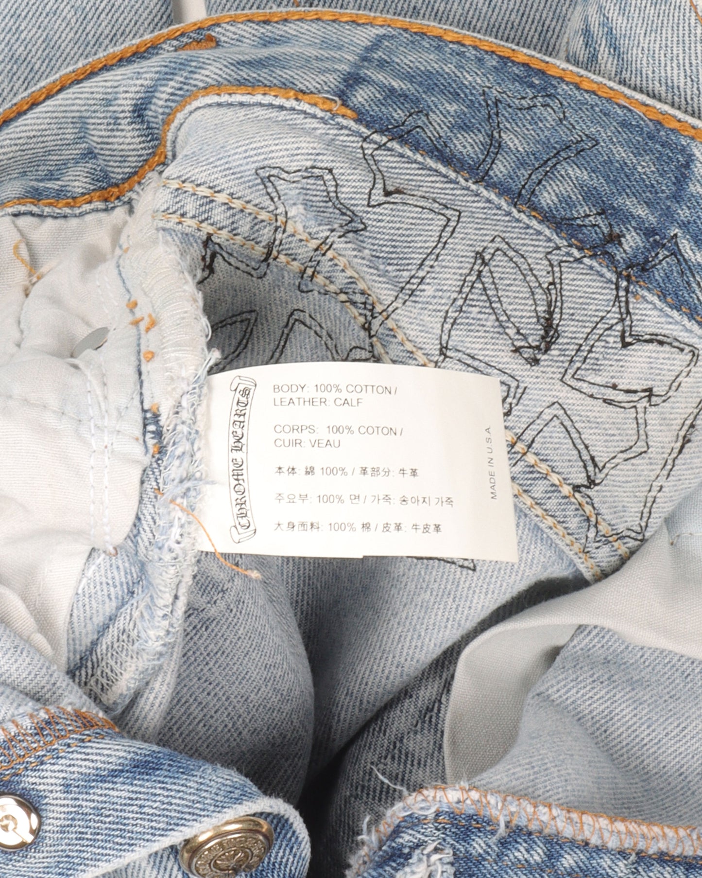 Levi's Checkered Leather Cross Patch Jeans