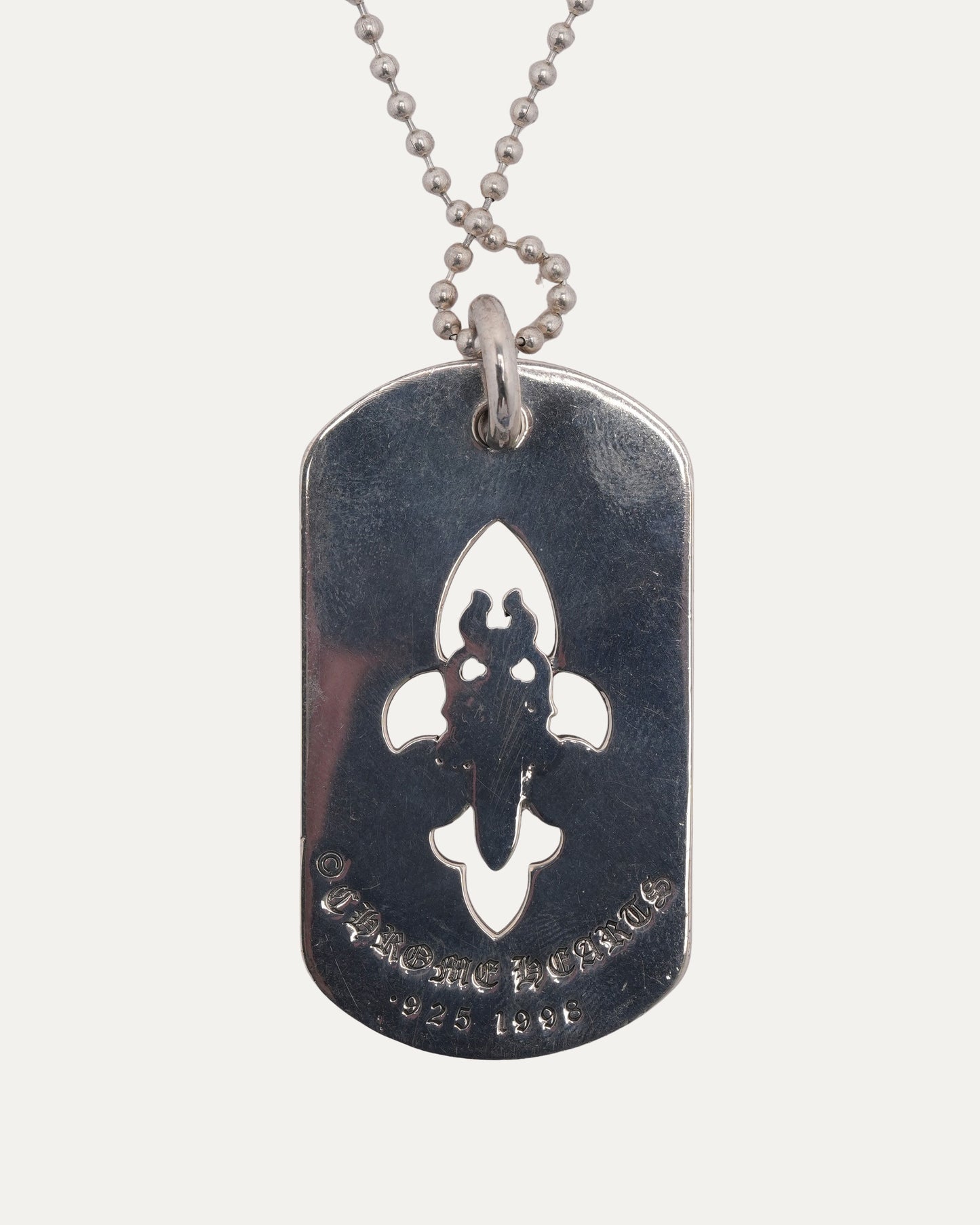 Cross Cutout Dagger Dog Tag Pendant