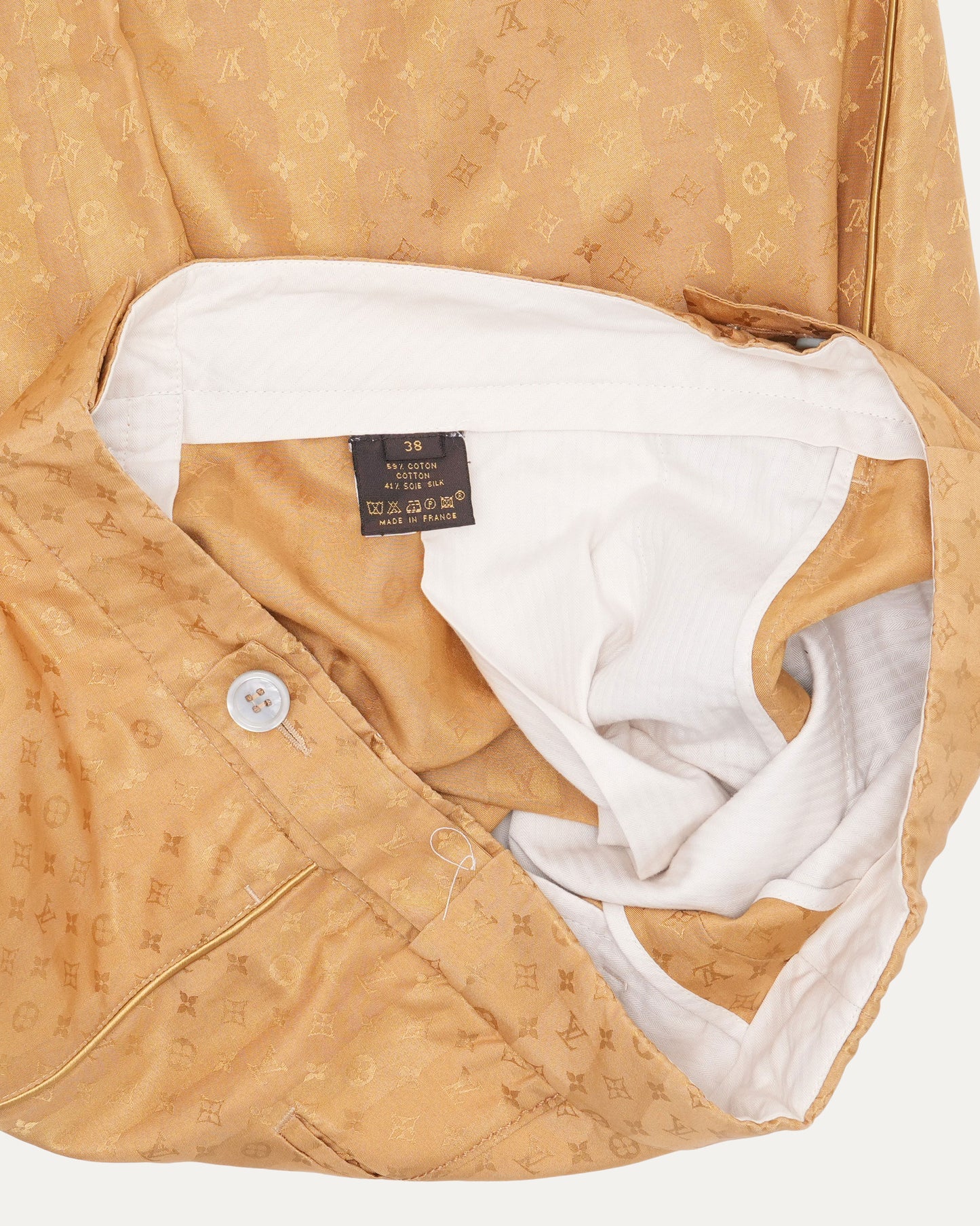 Monogram Silk Blend Trousers