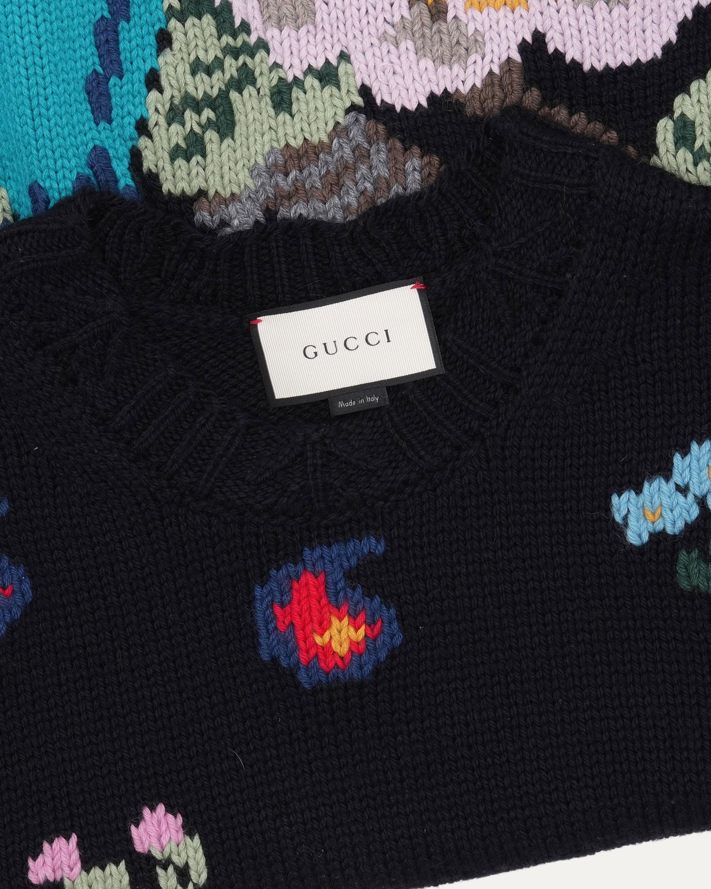 Garden Floral Intarsia Knit Sweater