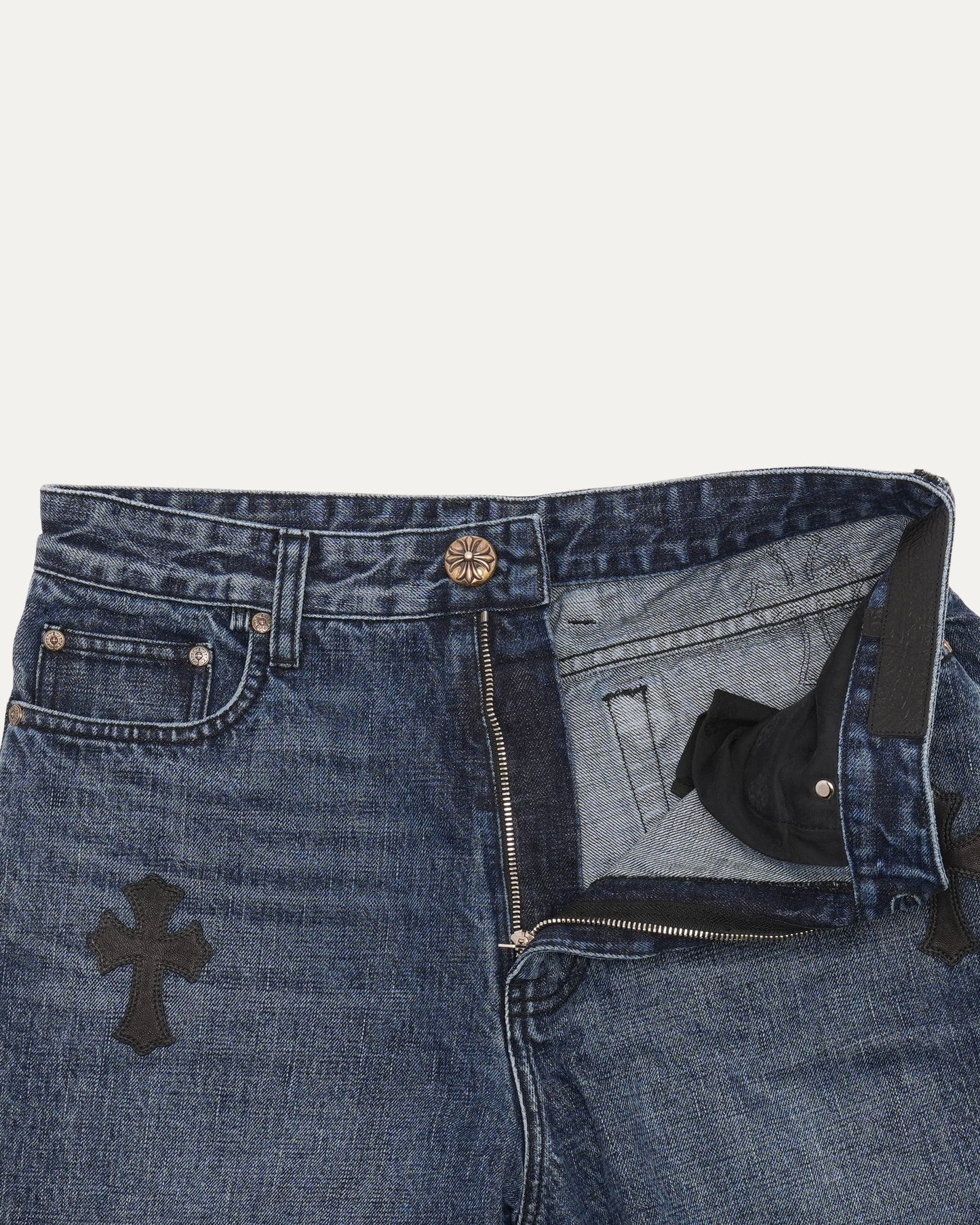 Turbo Diesel Cross Patch Jean Shorts