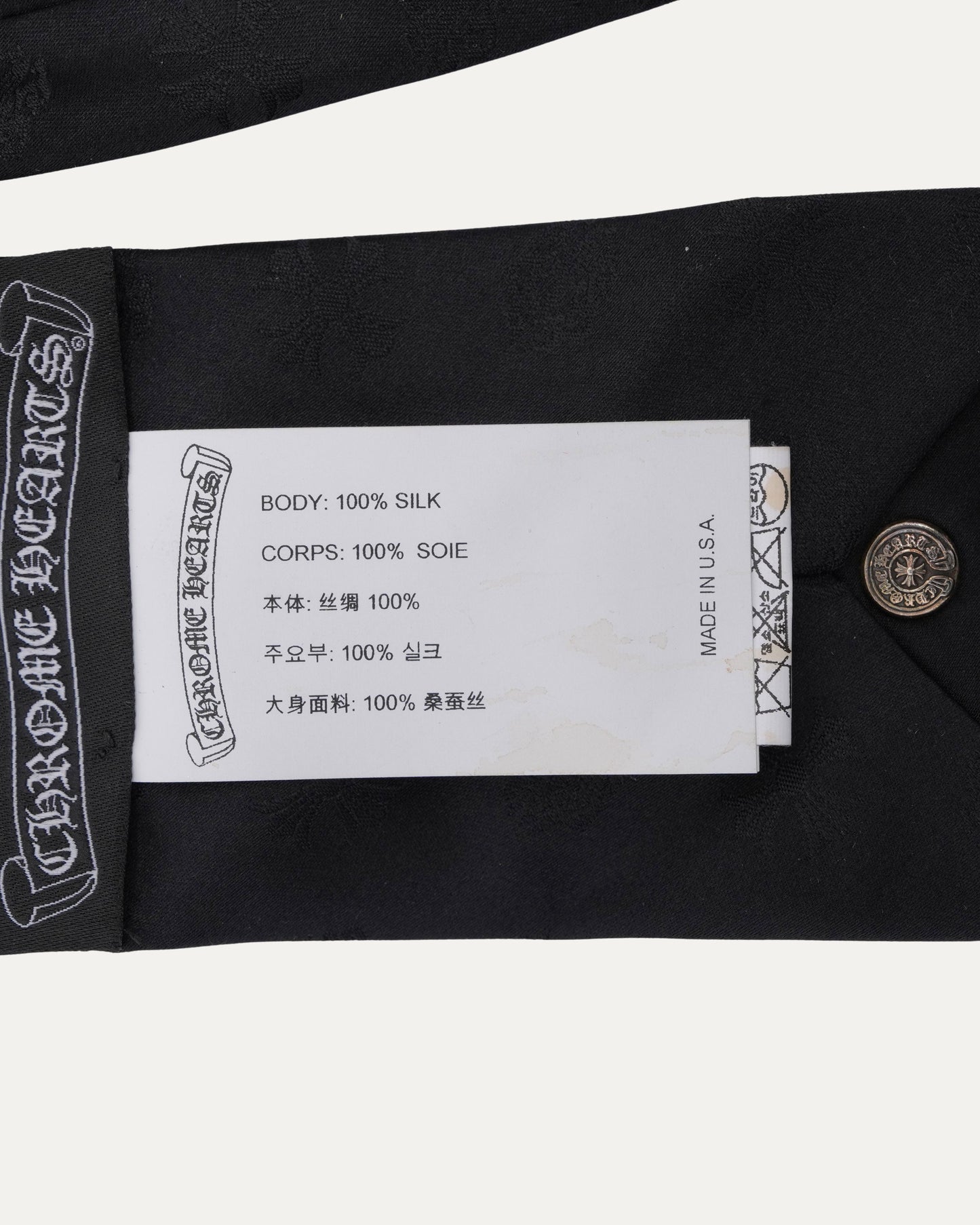 Plus Cross Embellished Silk Tie