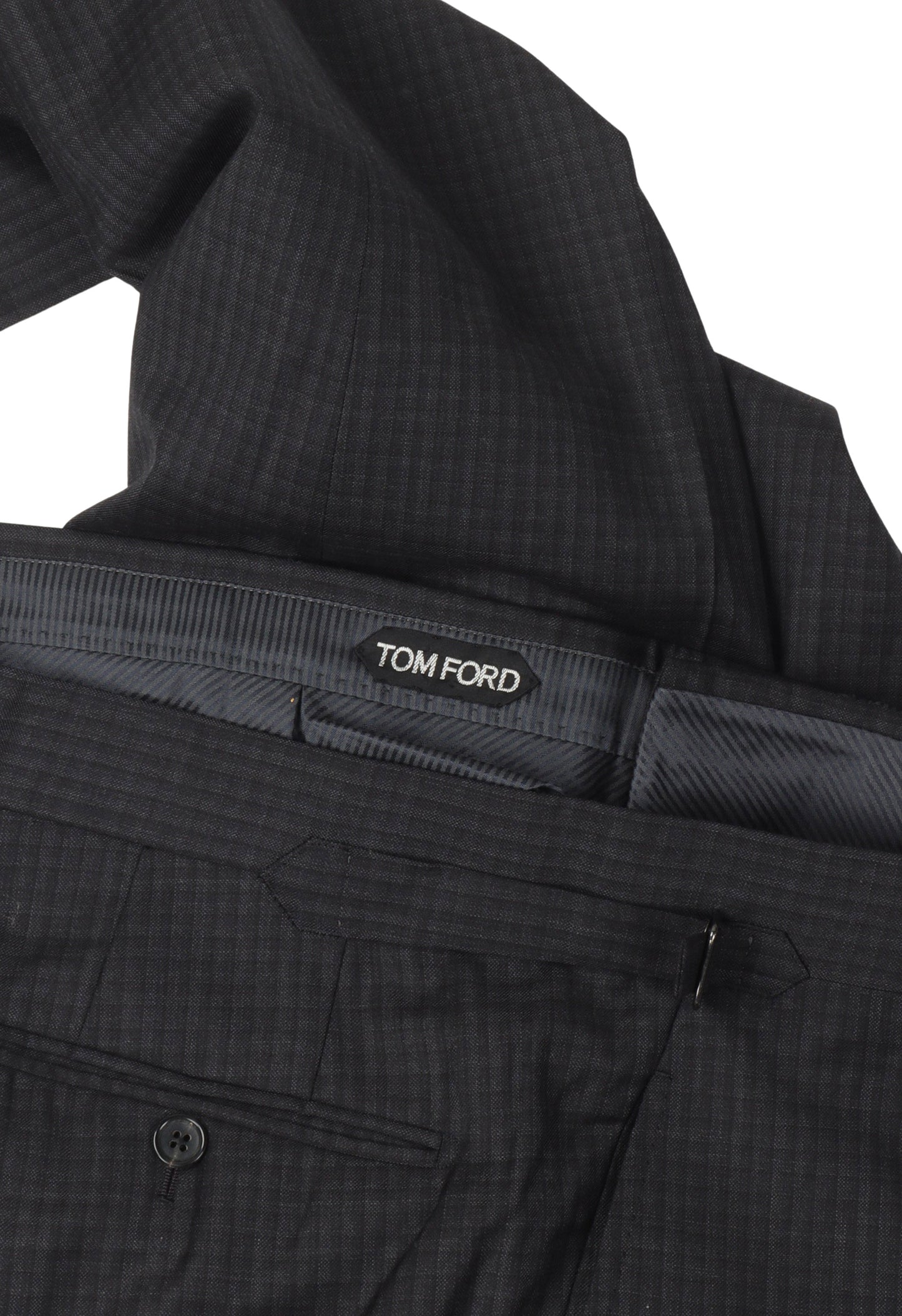 Grid Pattern Wool Trousers