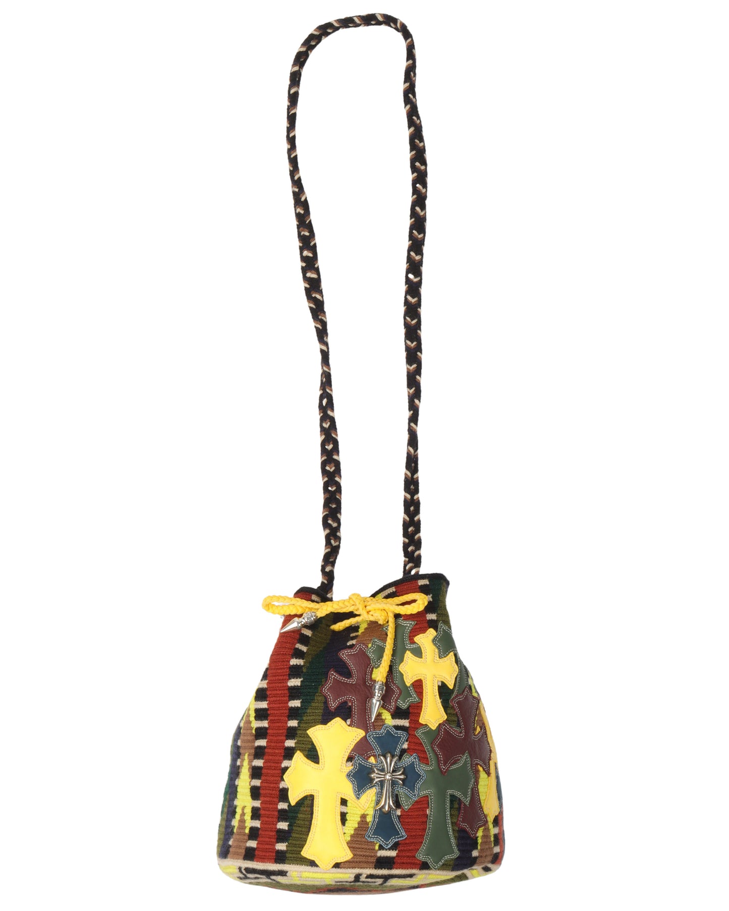 Guanabana Silver Embellished Cross Patch Bag