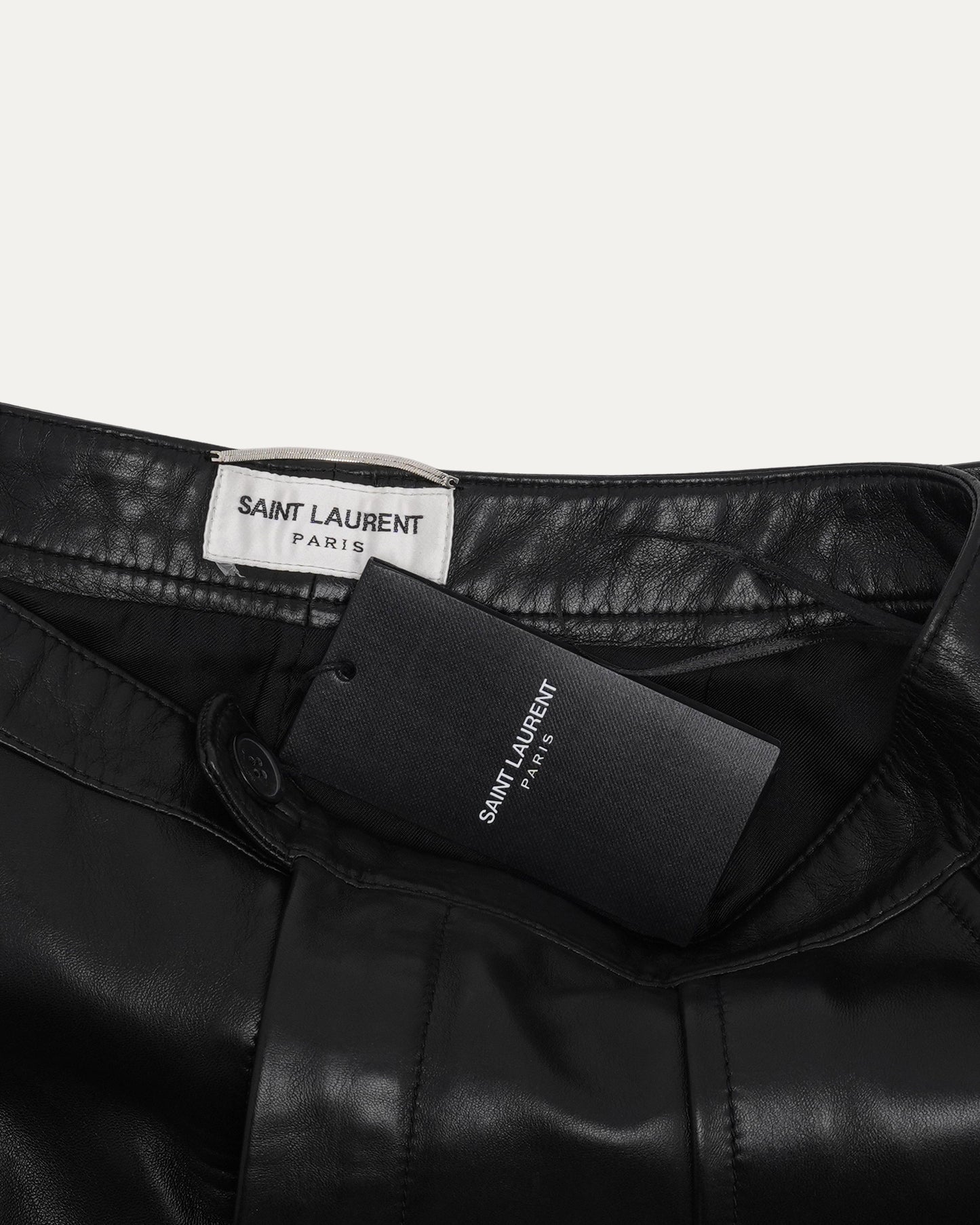 Pleated Leather Trousers