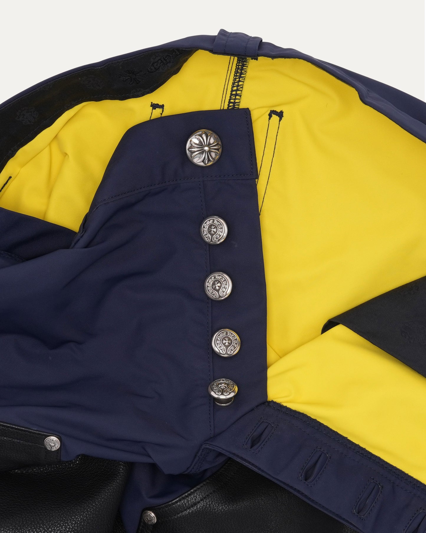 Nylon and Leather Double Knee Shorts