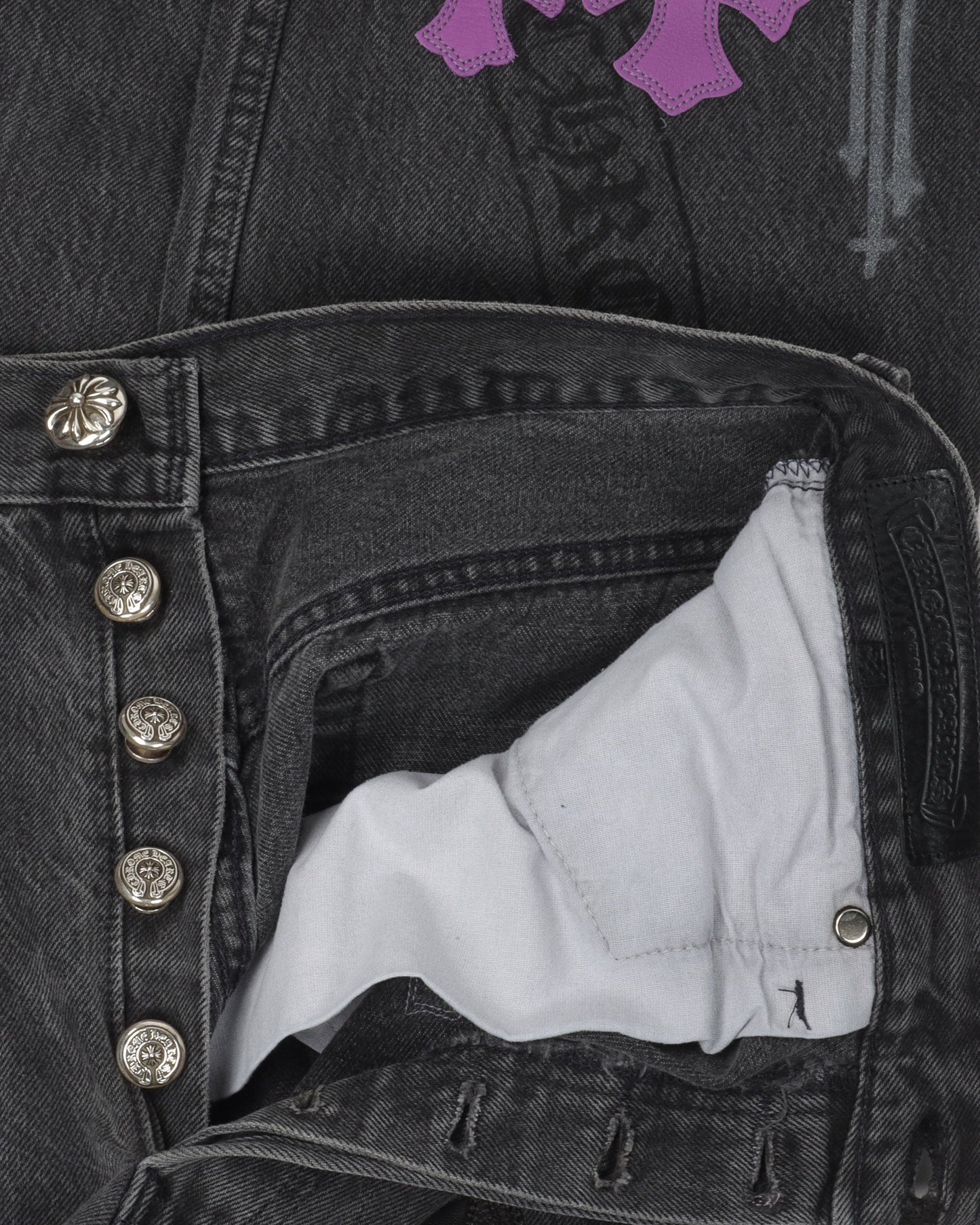 Online Exclusive Cross Patch Stencil Jeans