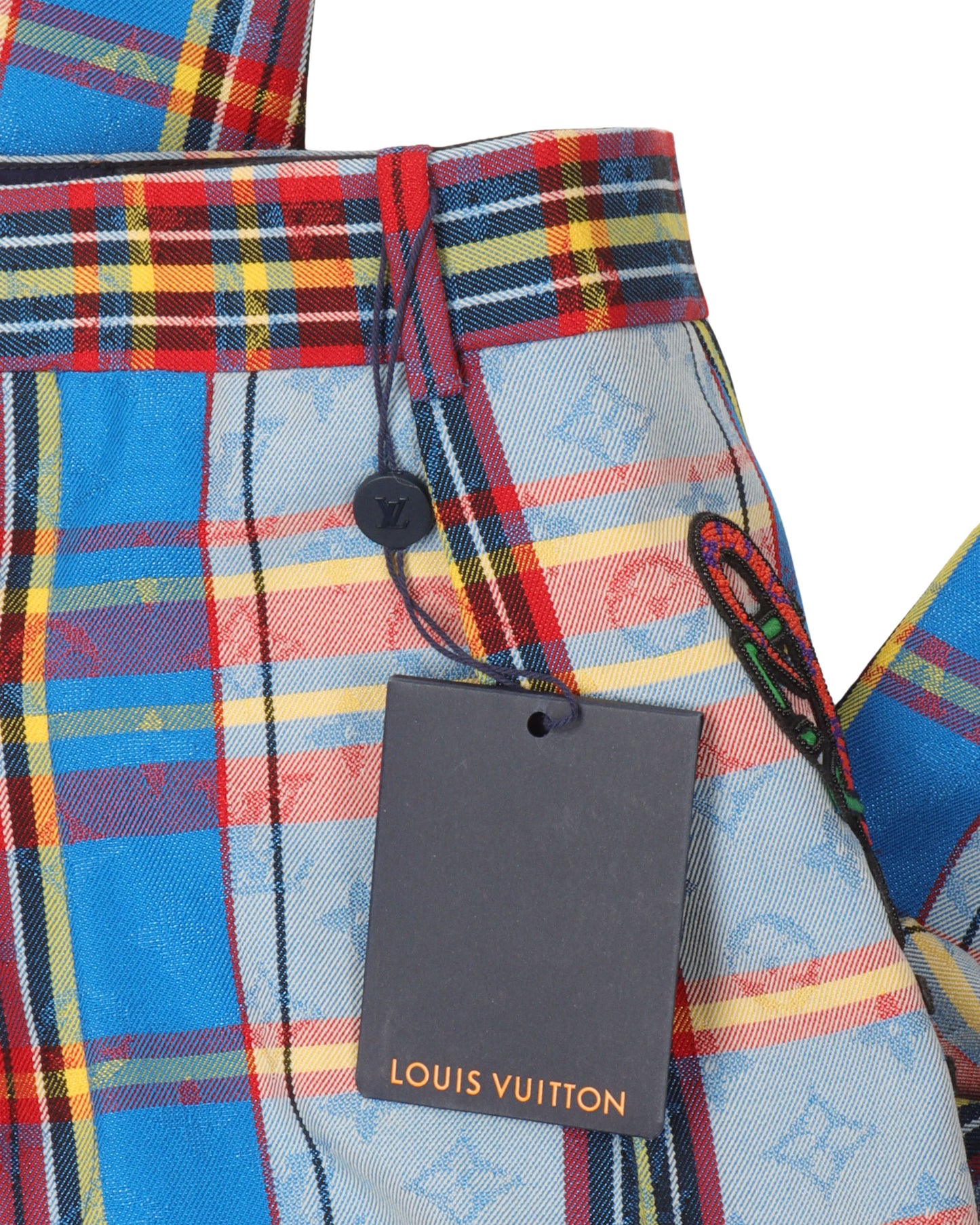 Monogram Check Pleated Pants