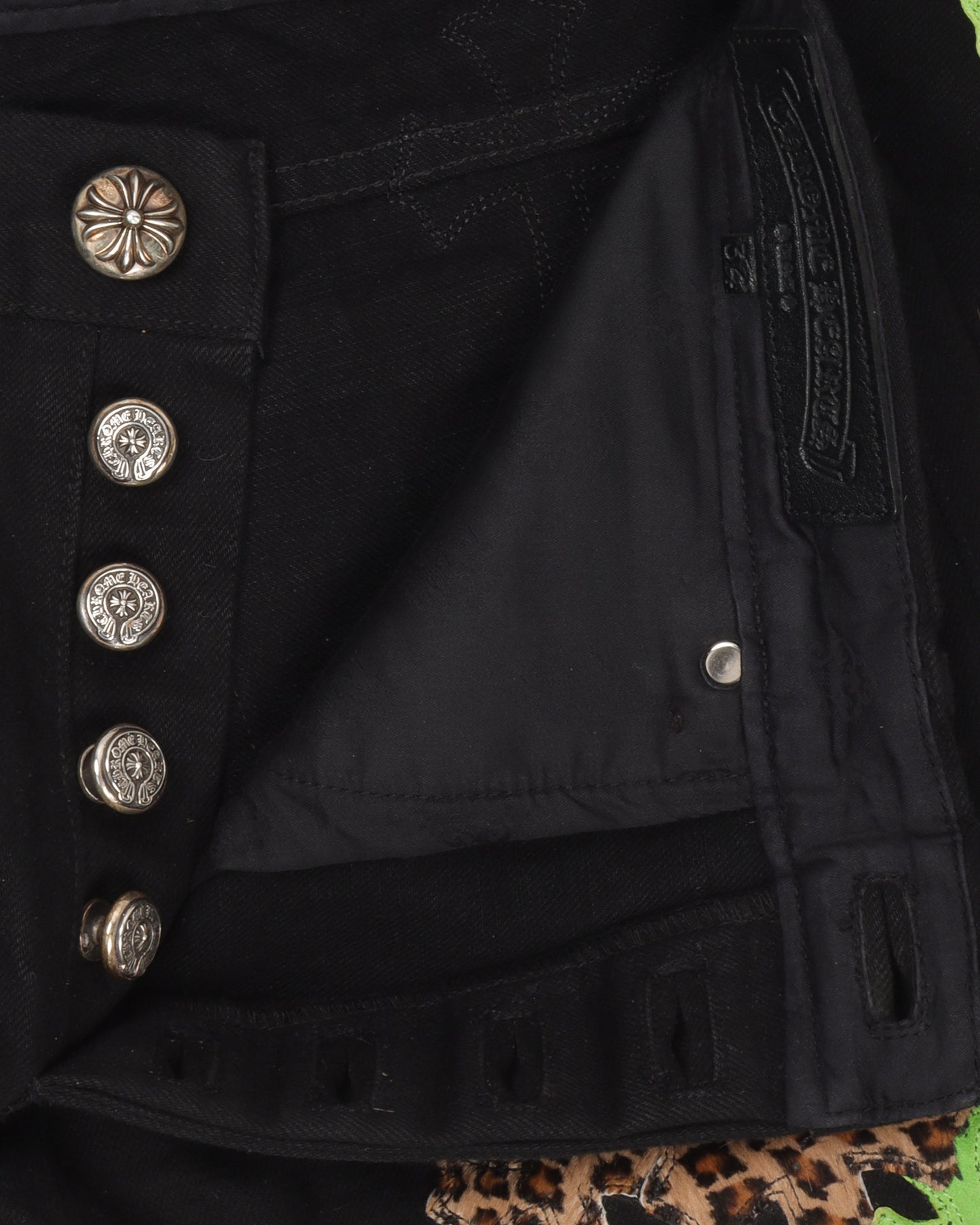 Leopard Cross Patch Jeans w/ 35 Cross Patches