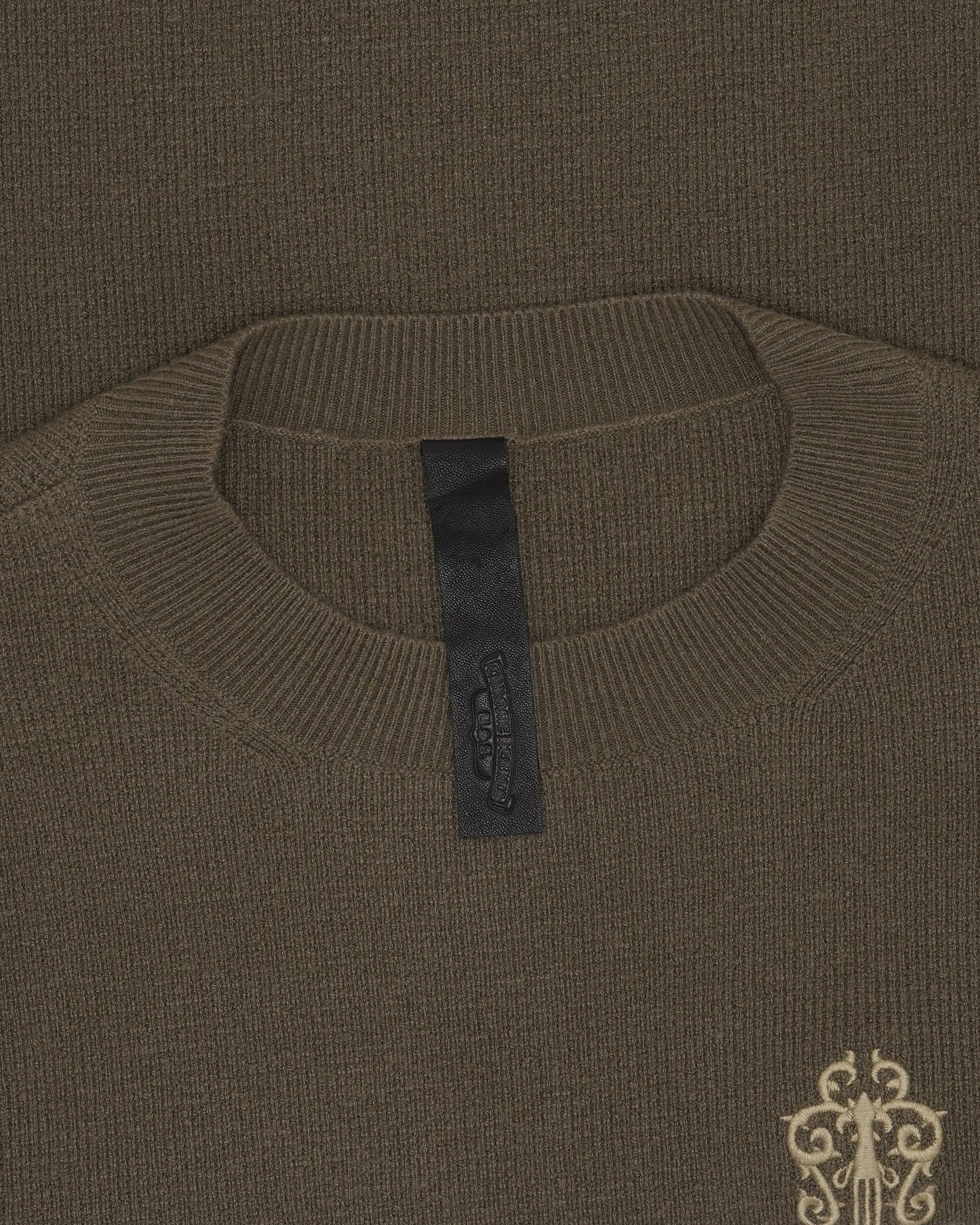 Cashmere Blend Vine Dagger Embroidered Sweater