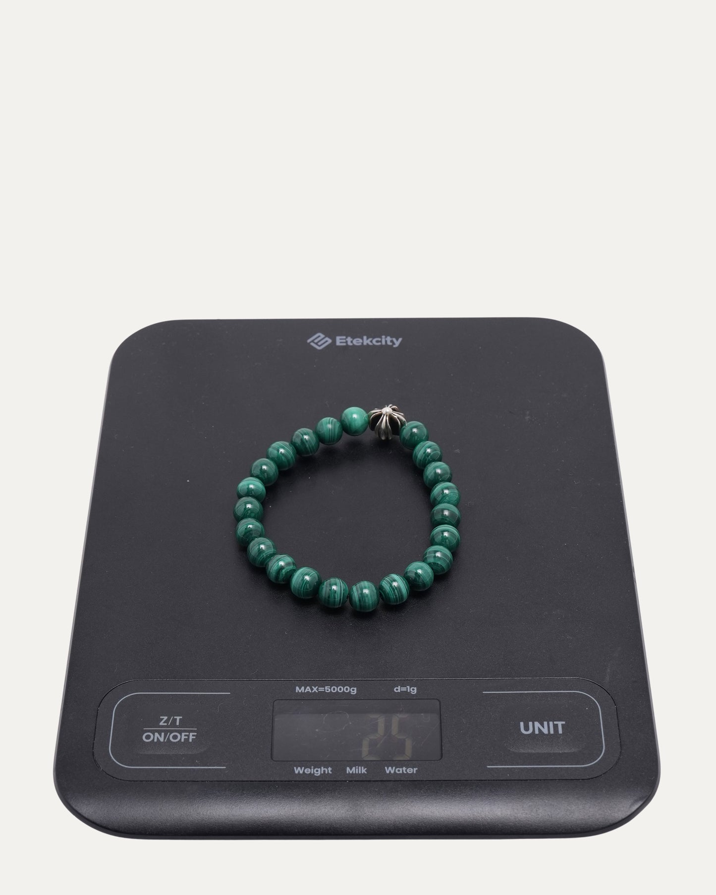 8mm Green Malachite Plus Cross Bead Bracelet