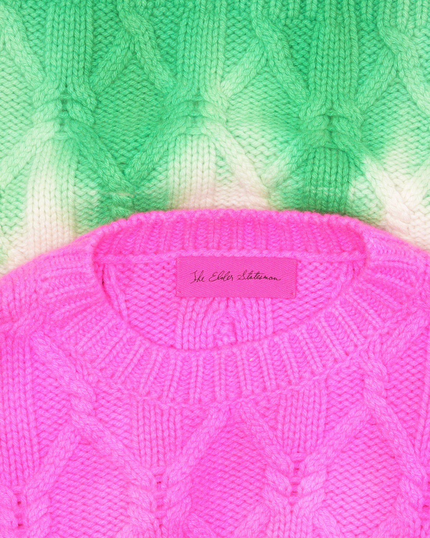 Dip Dye Chunky Cable Sweater