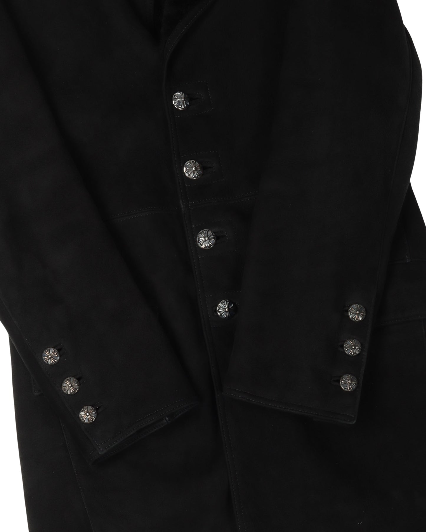 Shearling Lined Suede Leather Coat