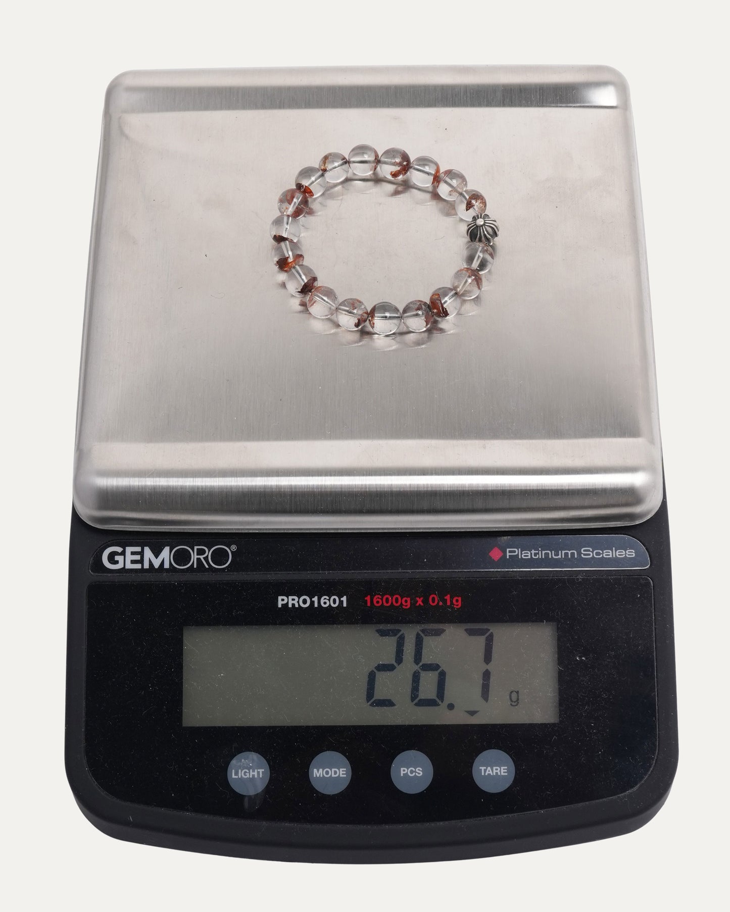 8mm Quartz Plus Ball Bead Bracelet