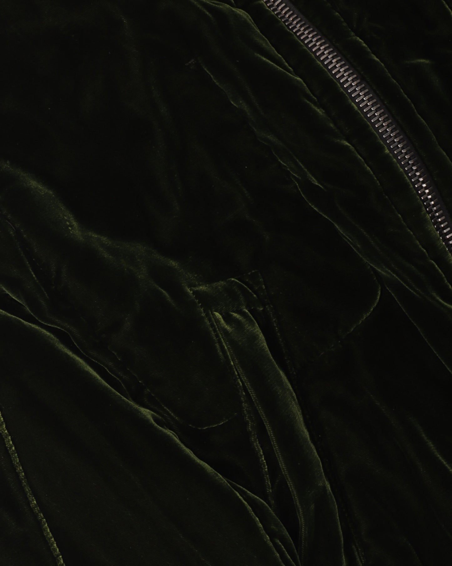 Reversible Green & Black Velour Bomber Jacket