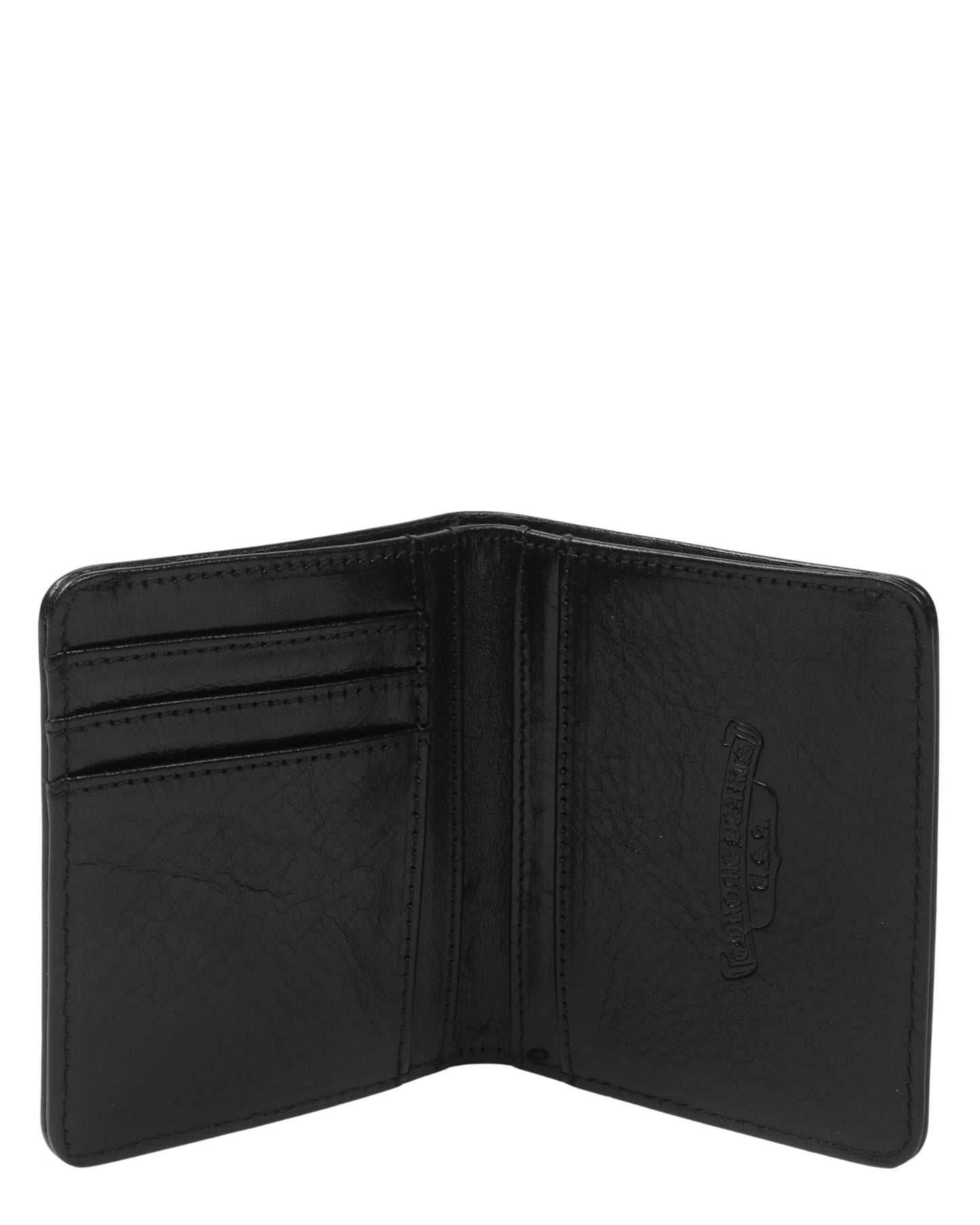 Leather Cross Bifold Patch Wallet