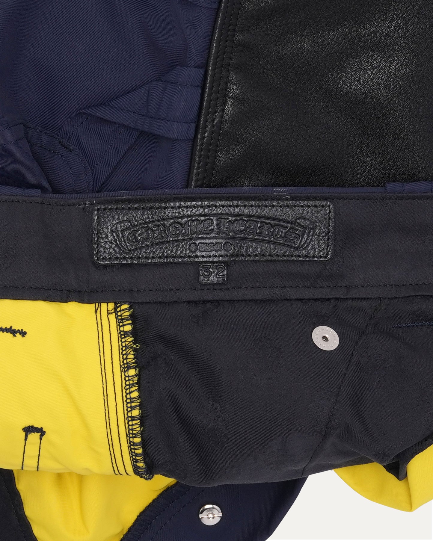 Nylon and Leather Double Knee Shorts