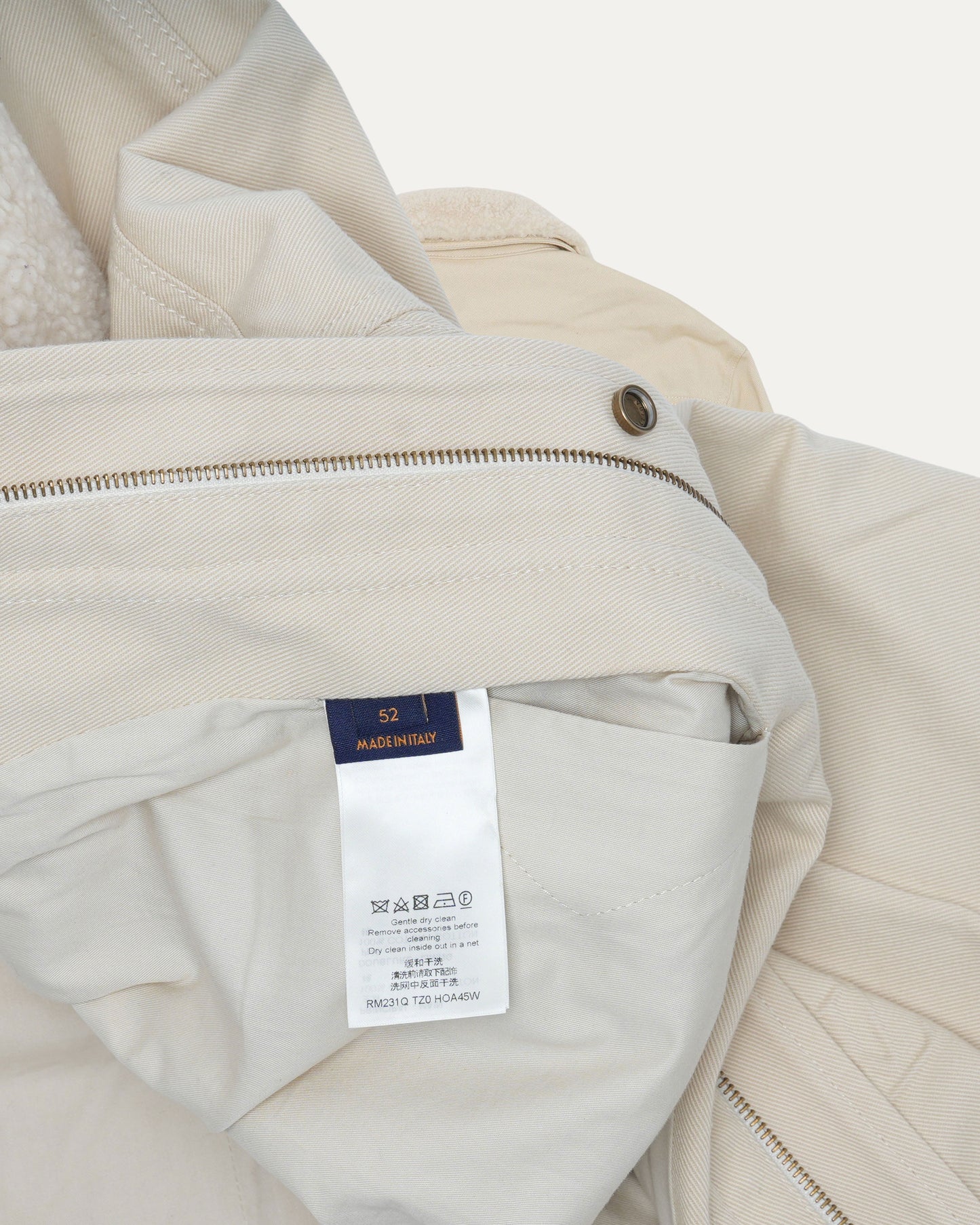 Shearling Collar Monogram Work Jacket