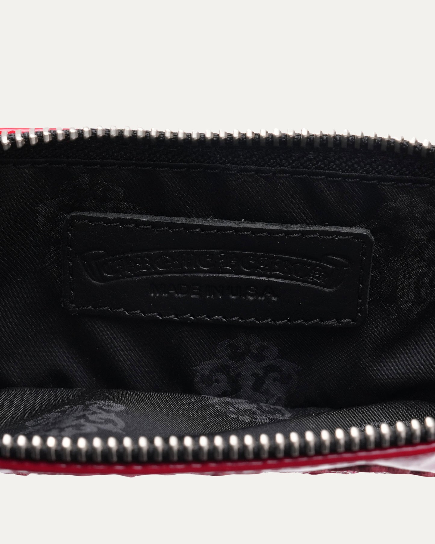 Patent Leather Cross Patch Pencil Pouch