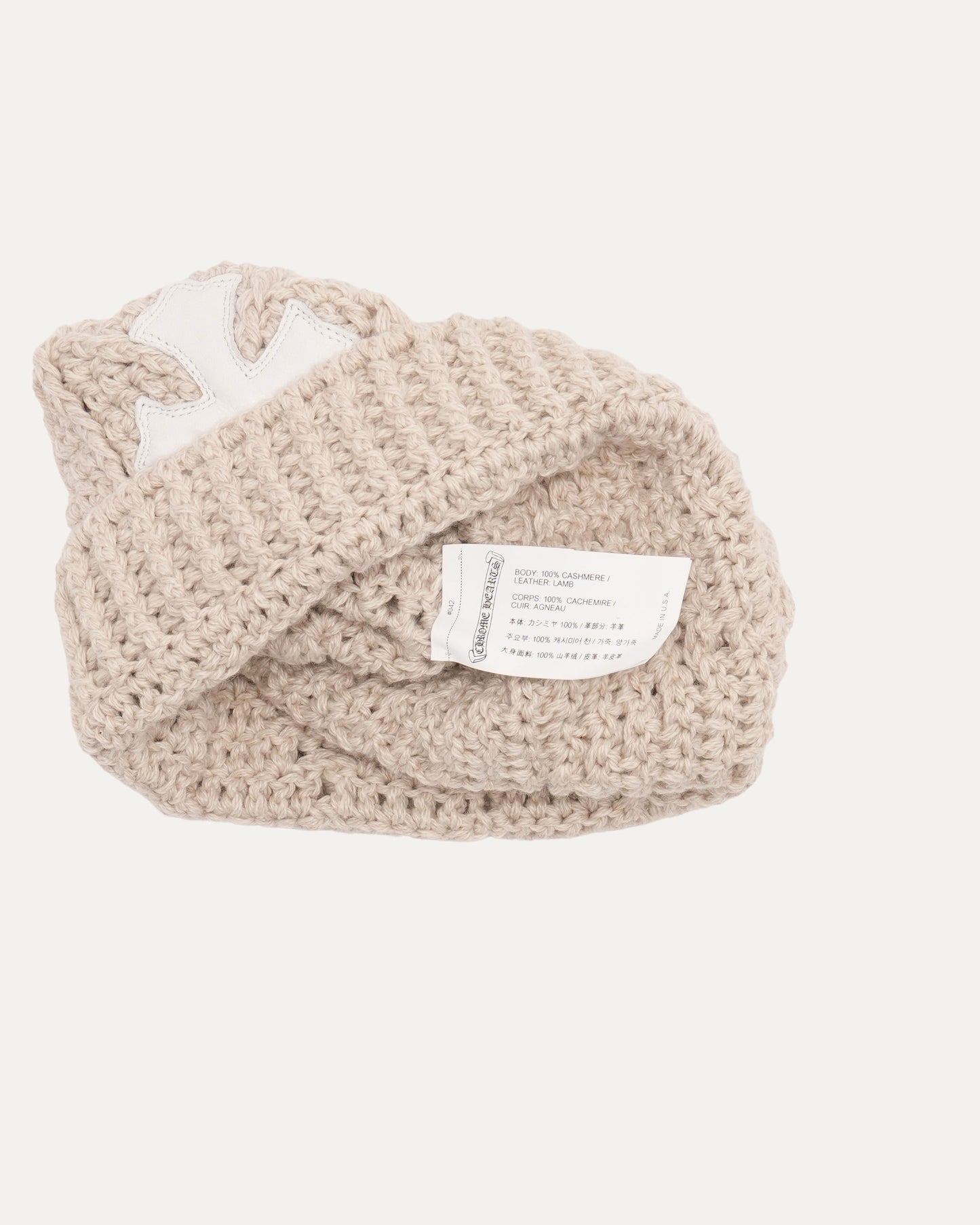 Cross Patch Cashmere Beanie