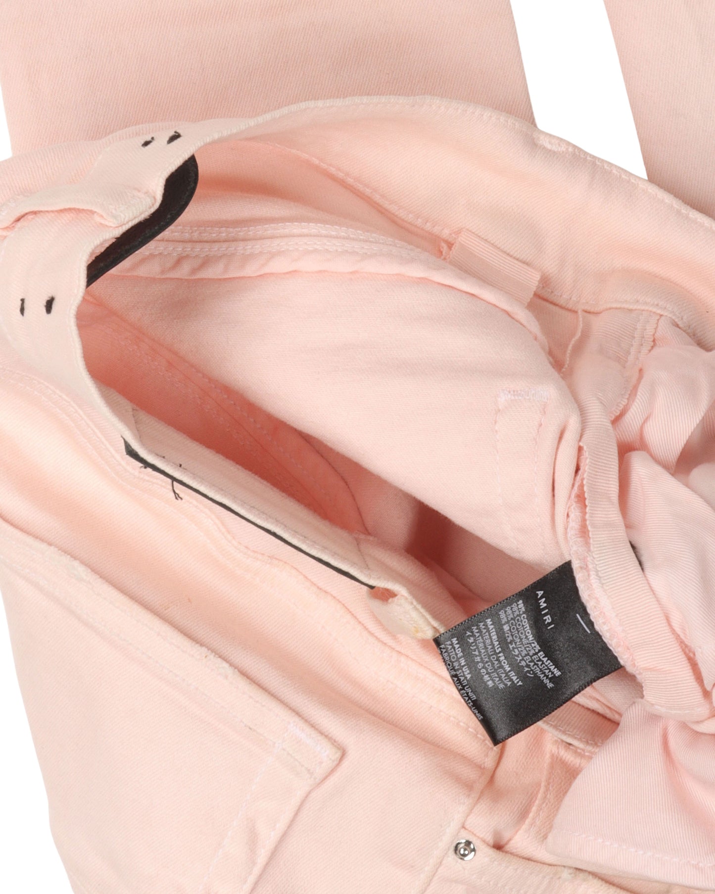 MX1 Distressed Leather-Paneled Knee Rip Jeans