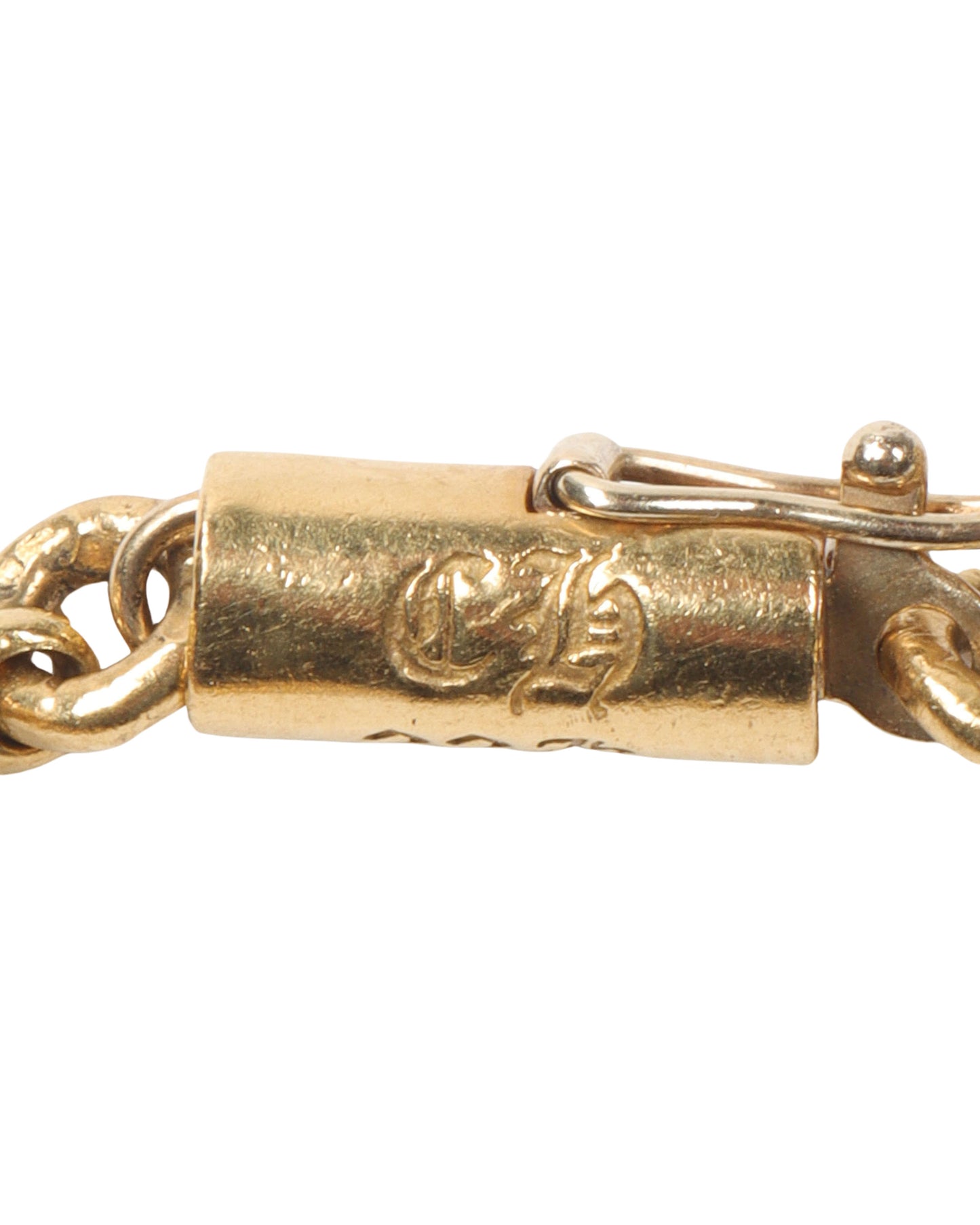 22k Gold & Diamond Tiny E Bracelet
