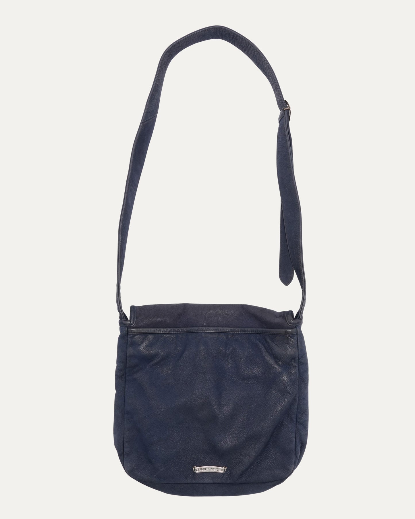 Filigree Cross Embellished Leather Messenger Bag