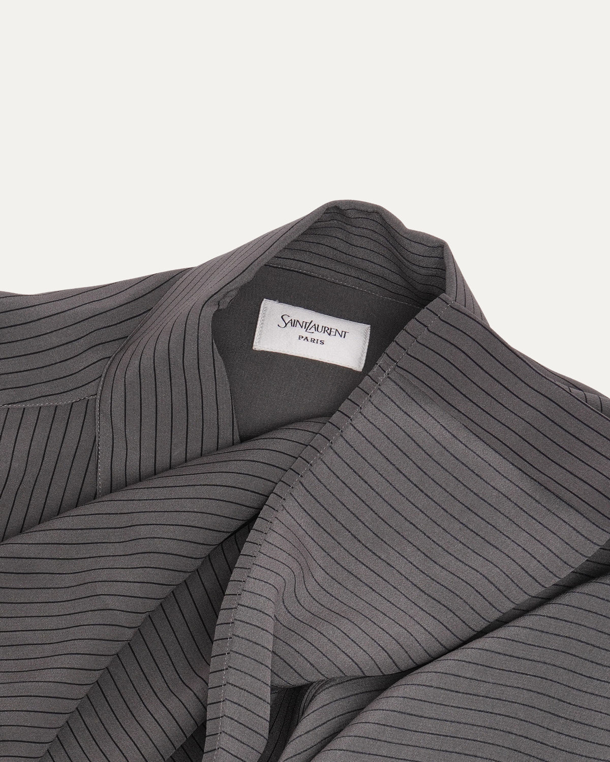 Silk Striped Hidden Placket Shirt