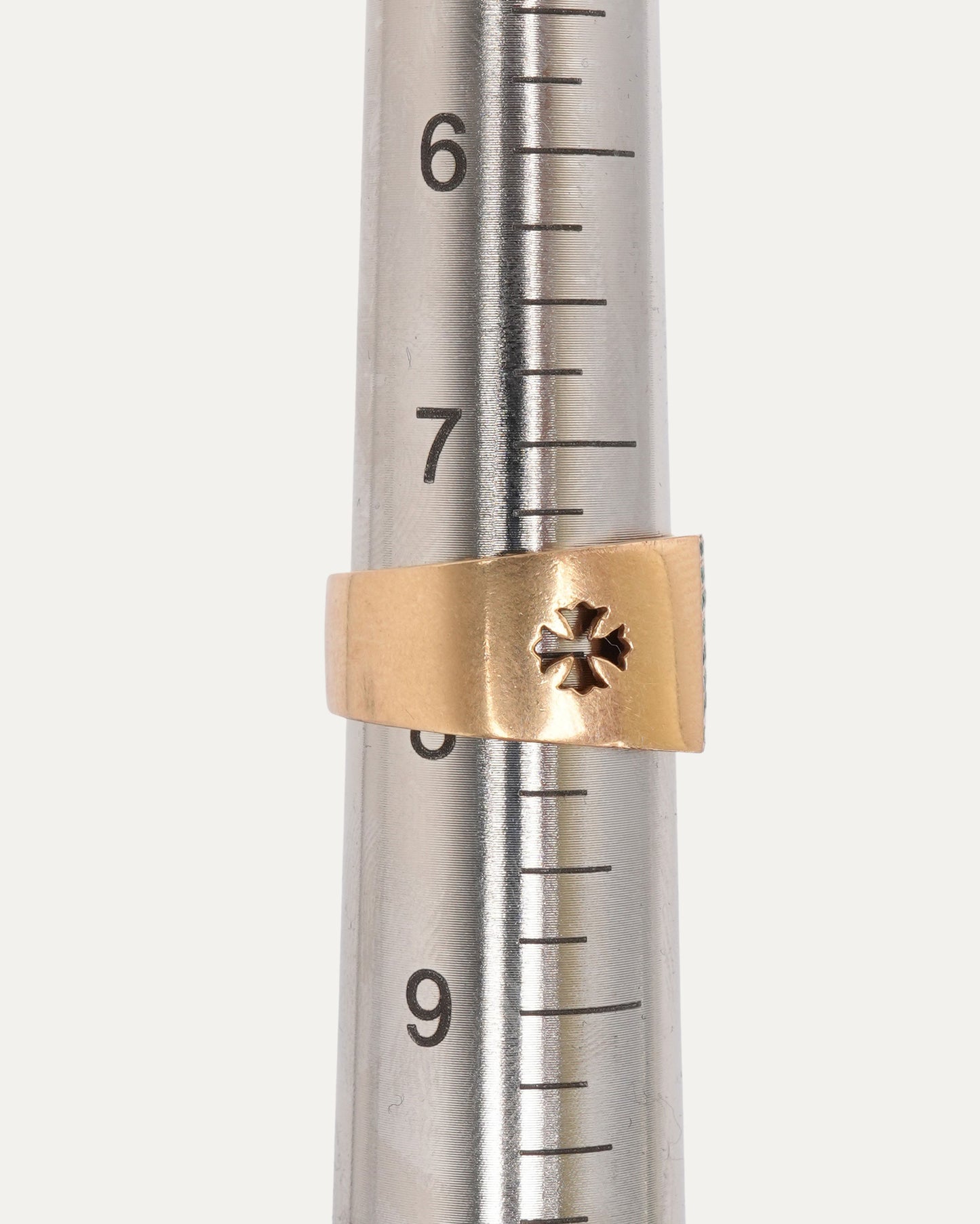 Gold Emerald Cigar Band Ring