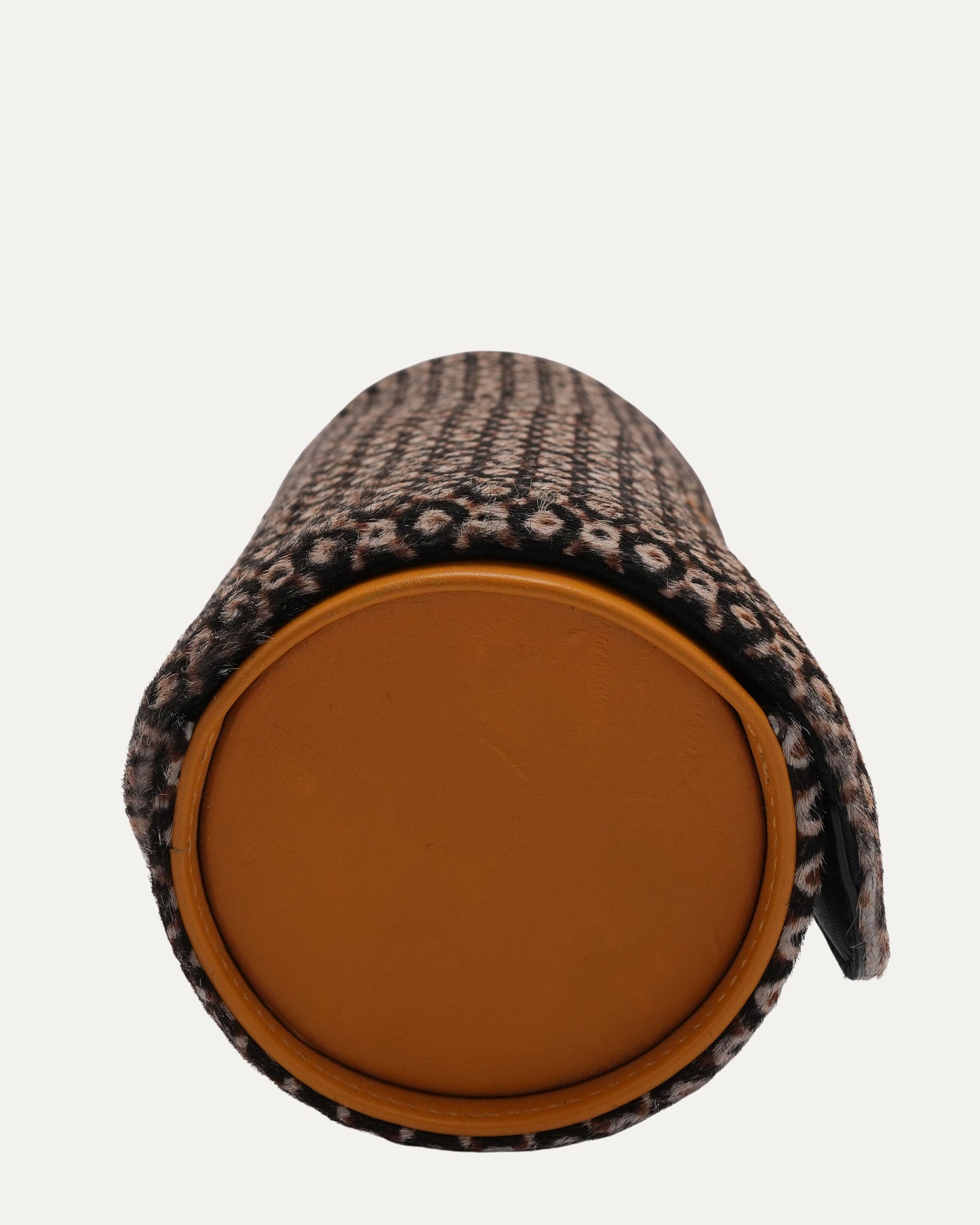 Leather & Peacock Ponyhair Watch Roll