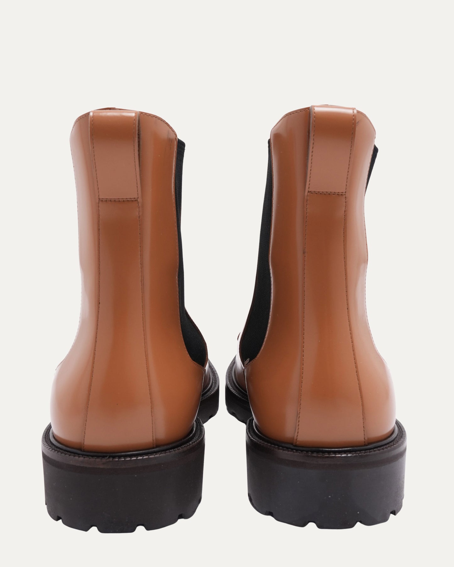 Patent Leather Lug Sole Chelsea Boot