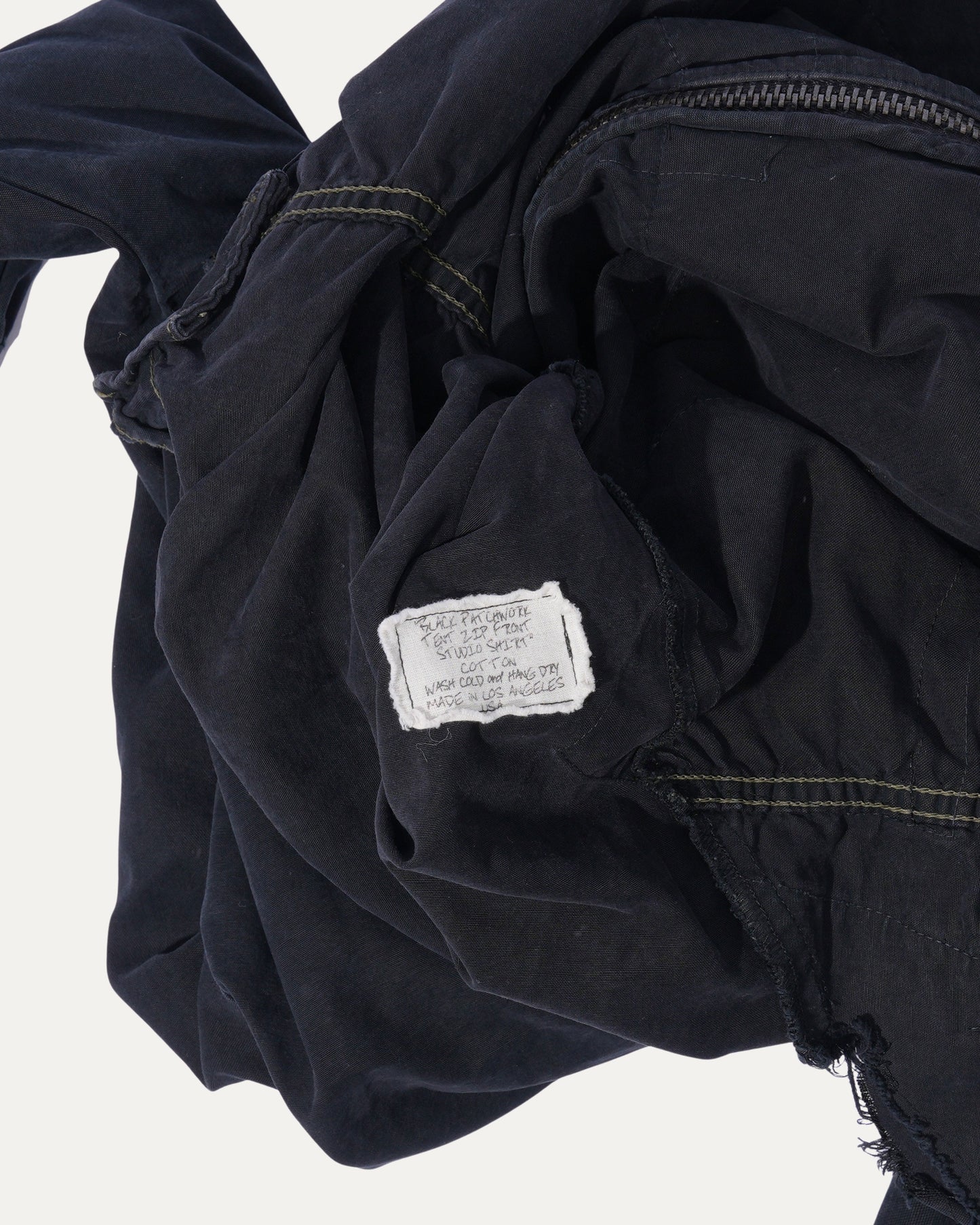 Patchwork Tent Zip Front Studio Shirt