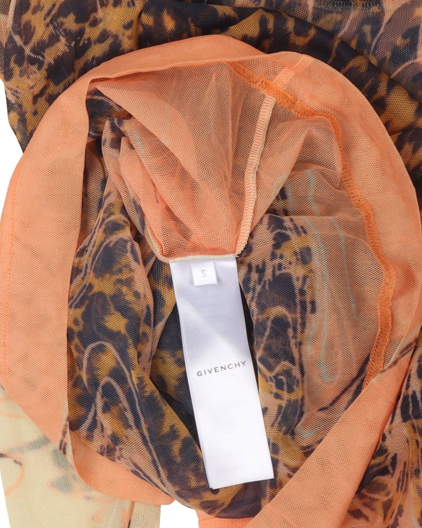 Cheetah Print Long Sleeve Sheer Mockneck Top