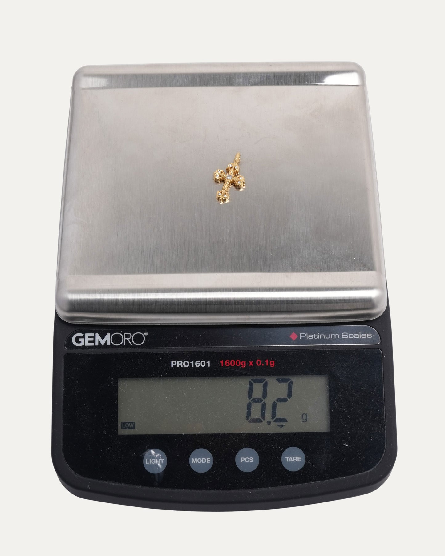 22k Gold & Diamond Filigree Cross Pendant