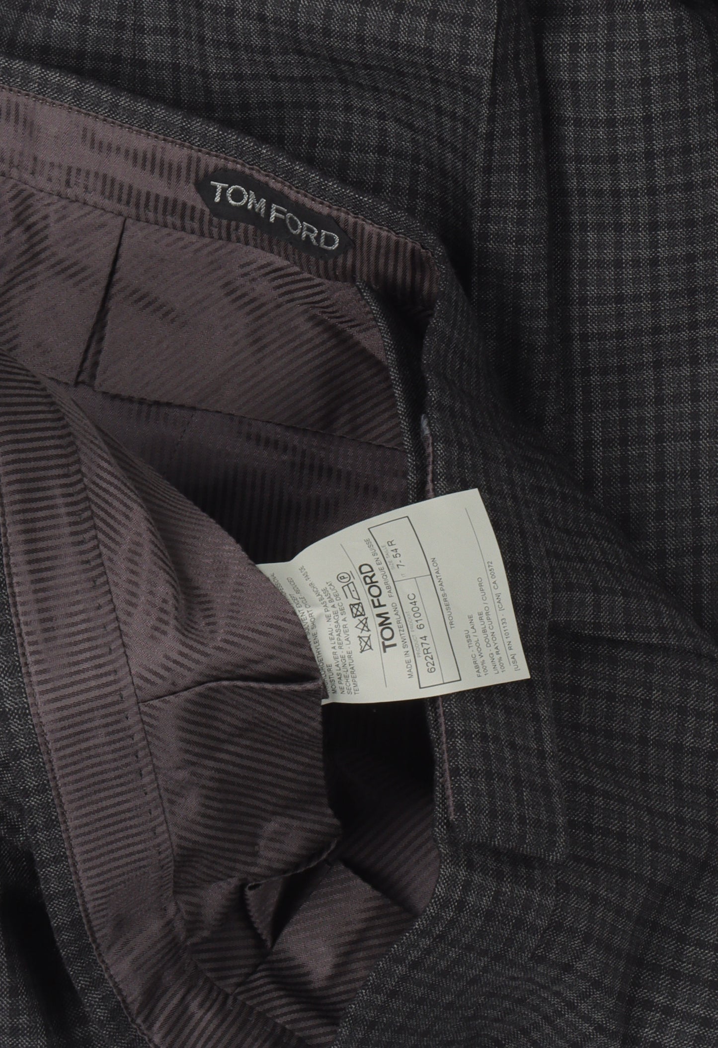 Plaid Pattern Wool Trousers