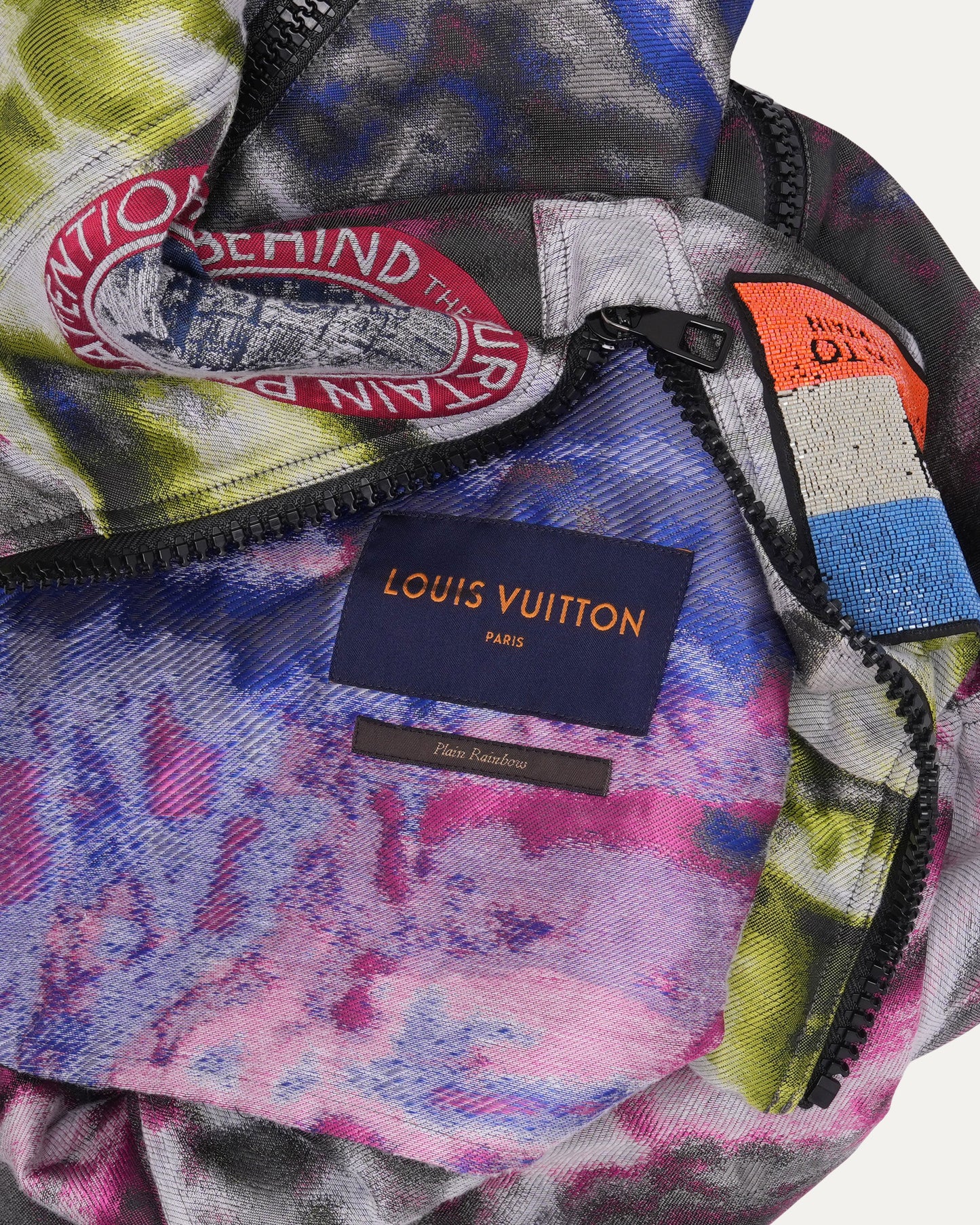 Tie Dye Beaded Appliqué Quarter Zip Pullover