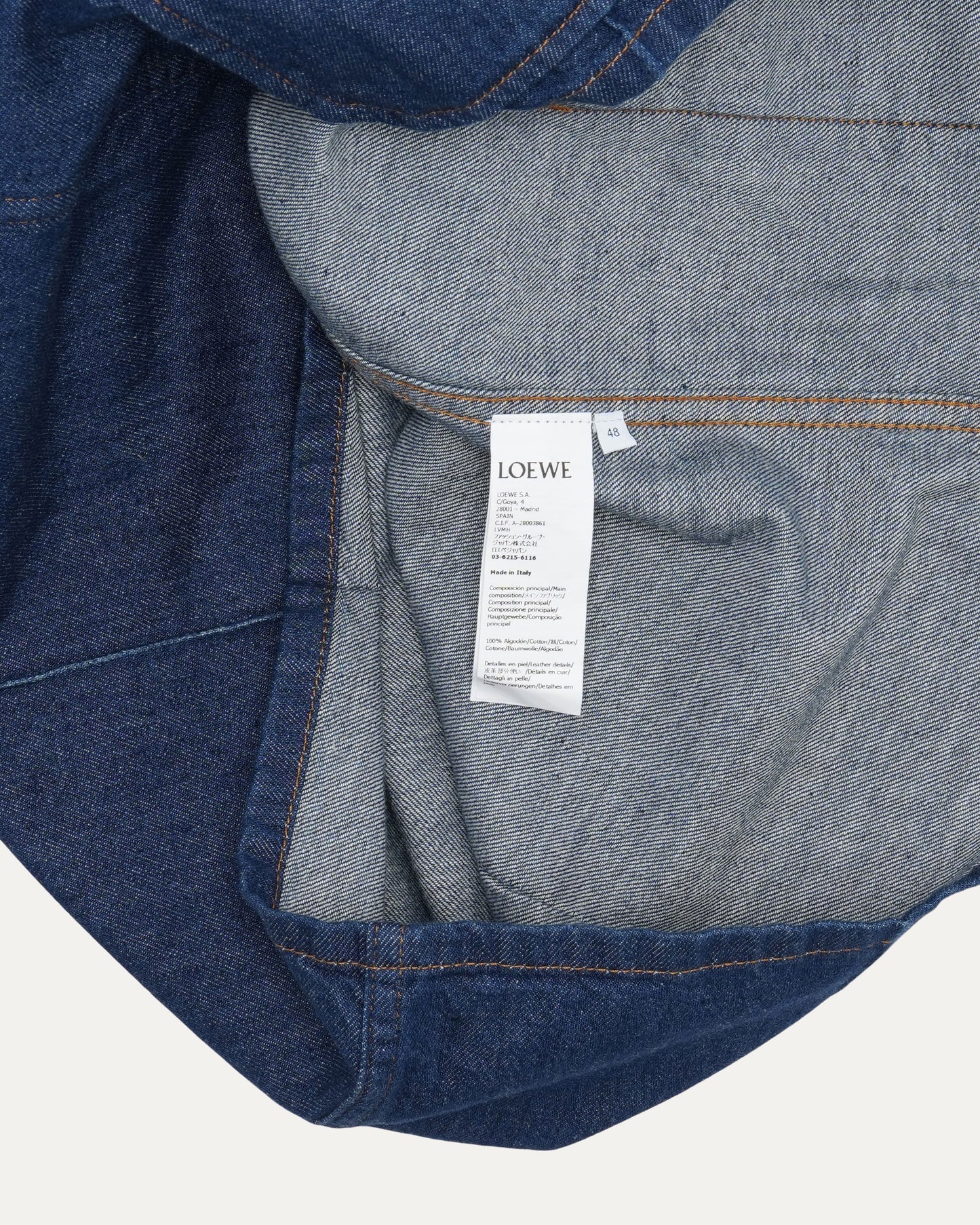 Leather Detail Denim Chore Shirt