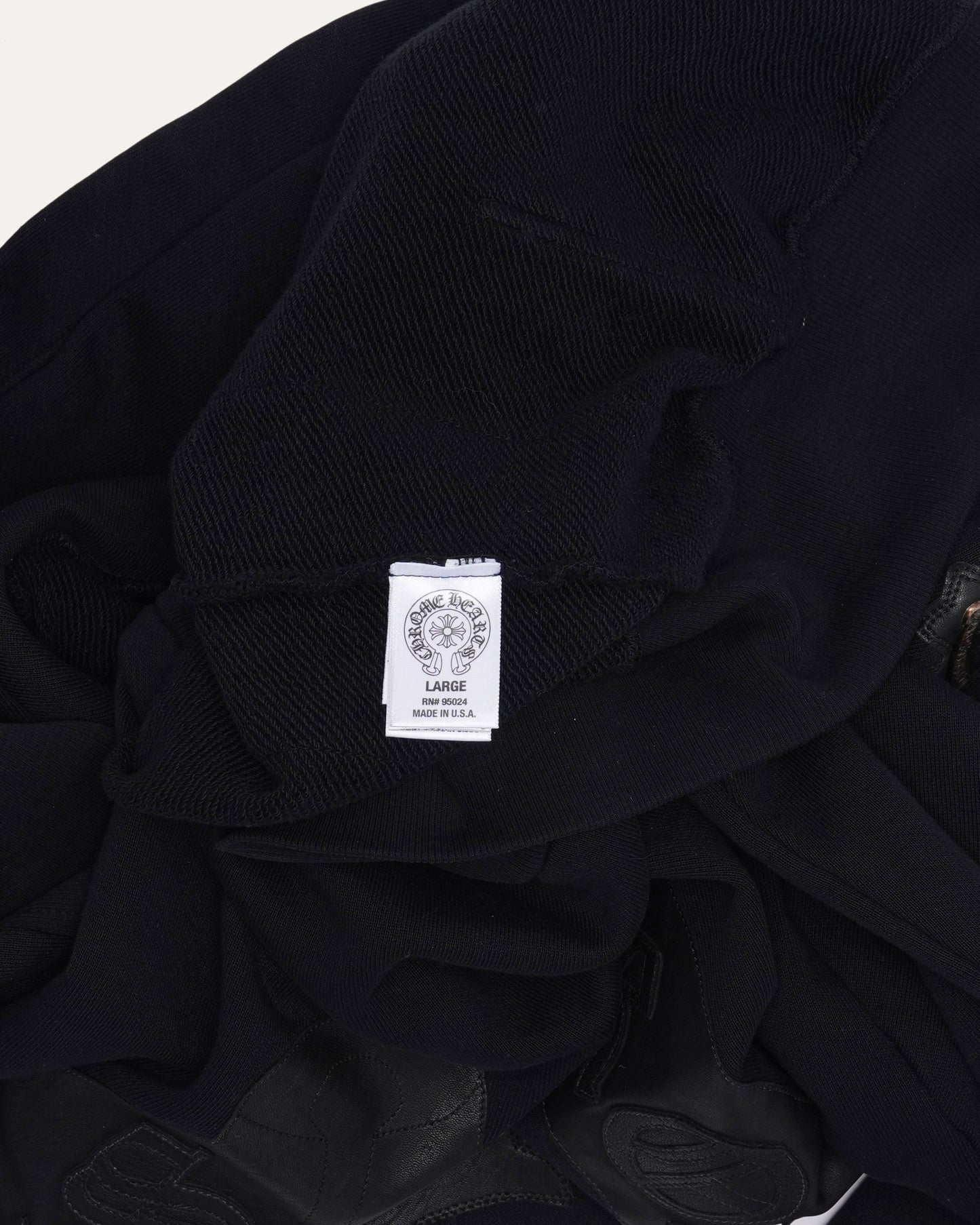 Leather Horseshoe Patch Zip-Up Hoodie