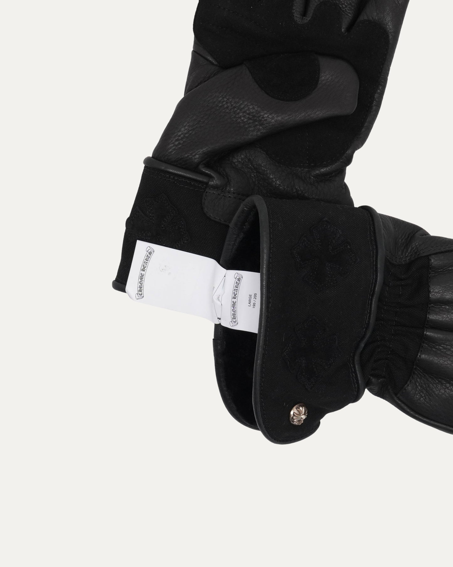Cross Patch Leather Motorcycle Gloves