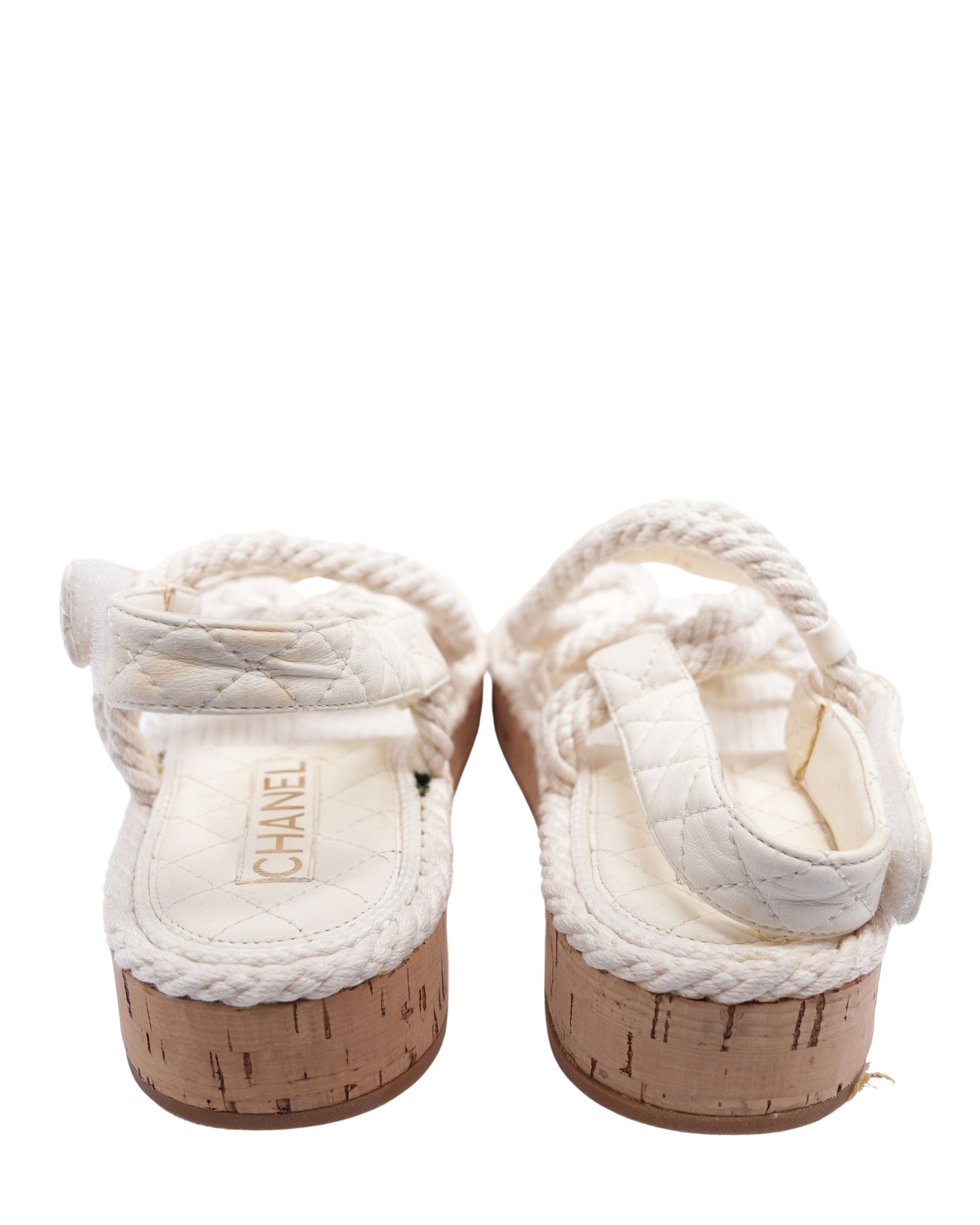 Rope, Lambskin and Cork Sandals