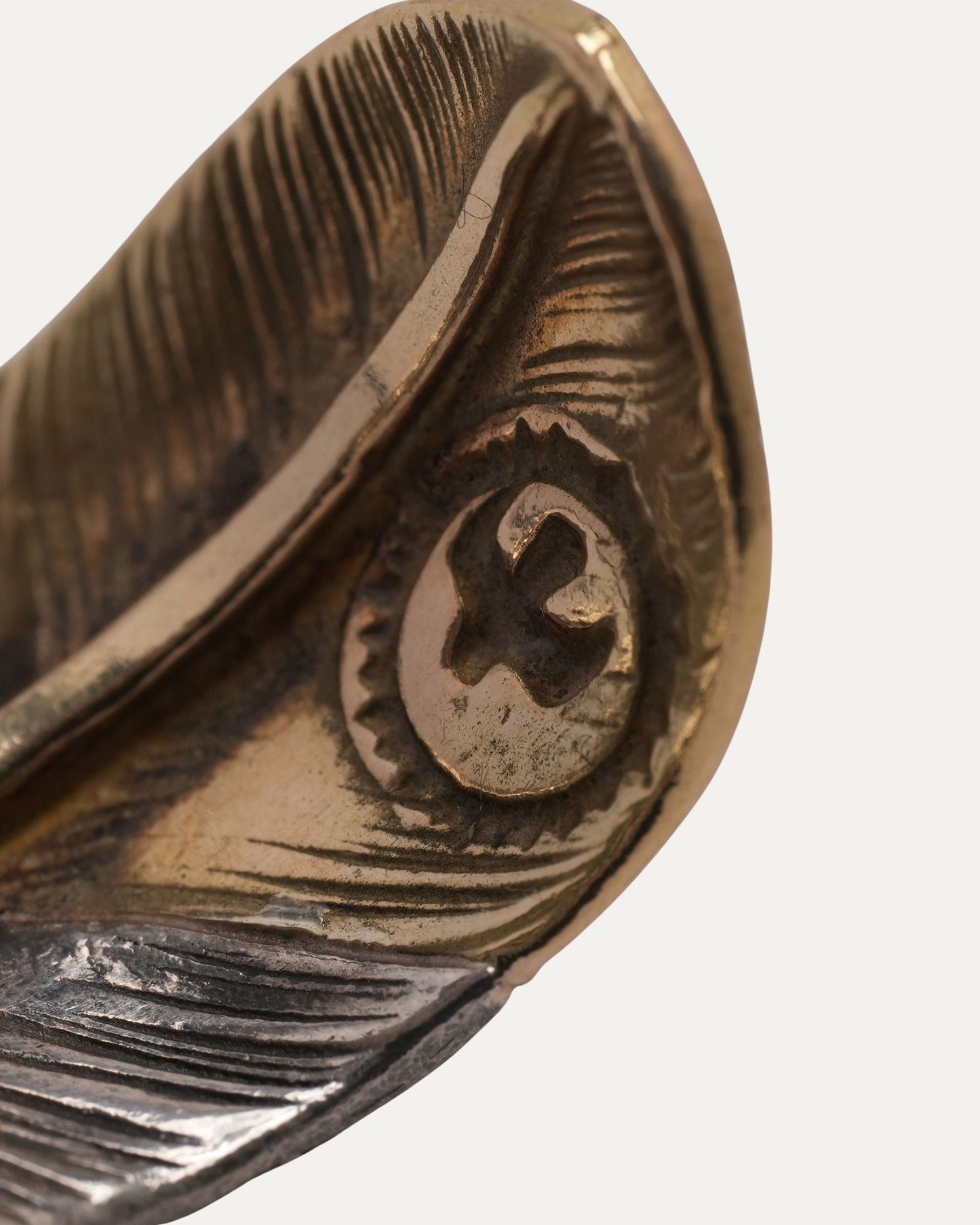 Silver and Gold Feather Ring