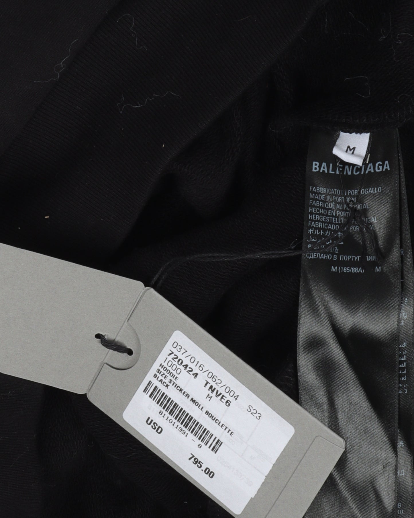 Size Tag Zip Up Hoodie