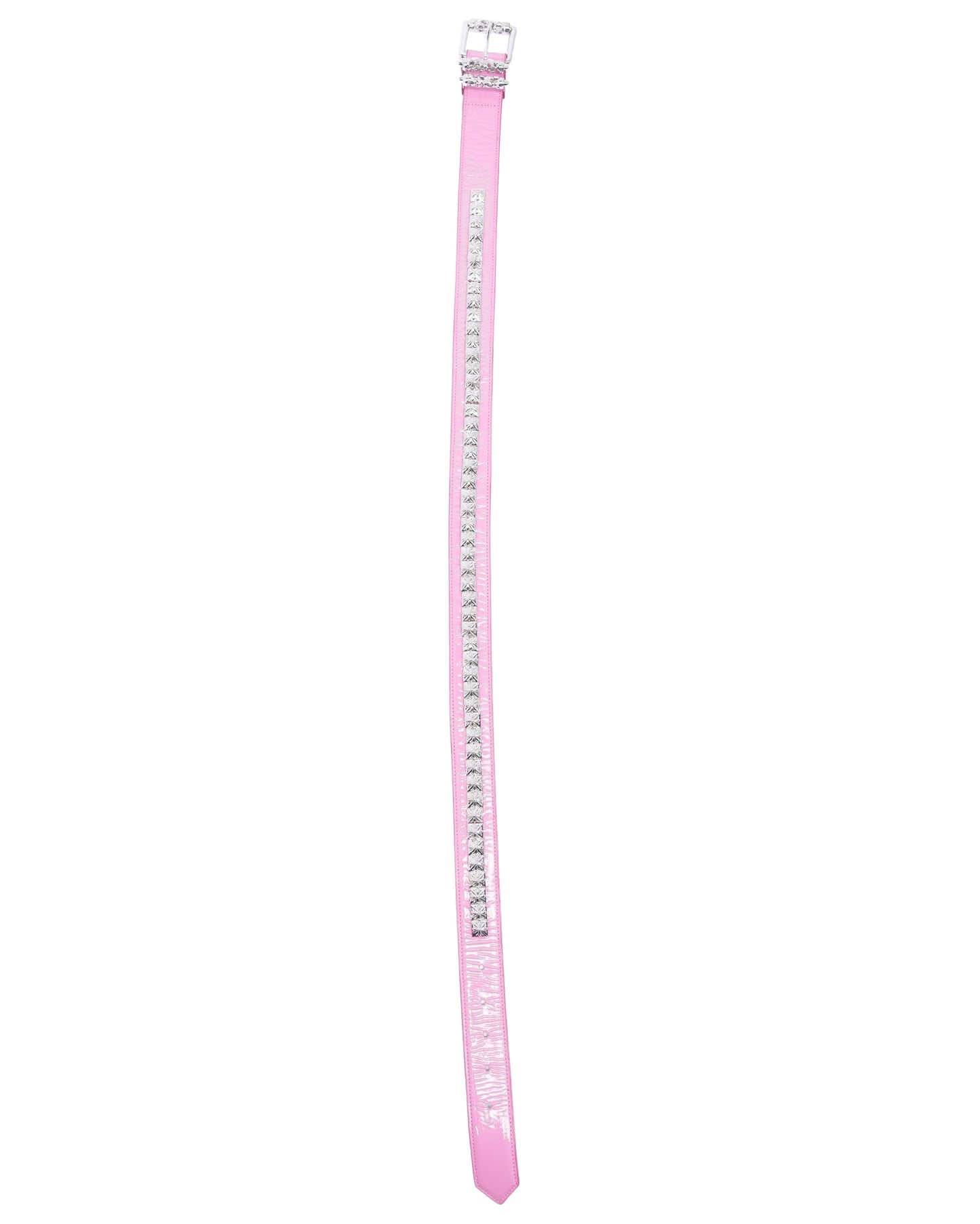 Paris Couture Week Exclusive Studded Patent Leather Celtic Roller Belt