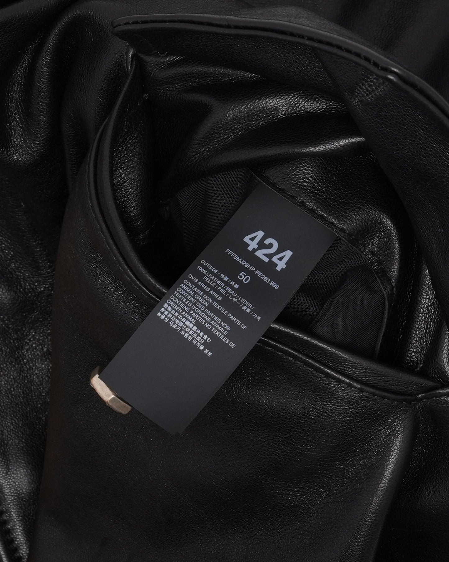 Leather Trench Coat with Printed Fur Lining