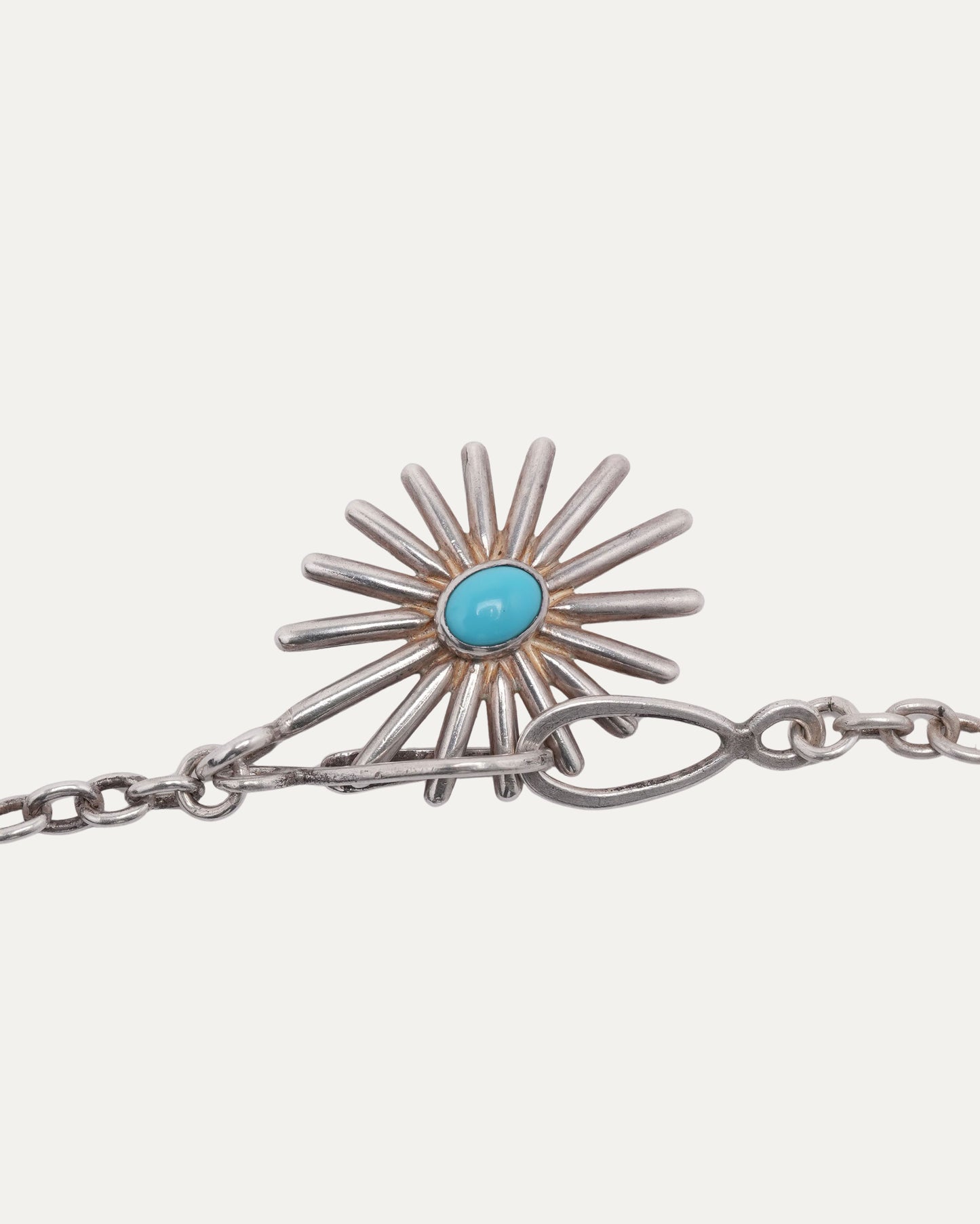 Turquoise Urchin and Feather Necklace